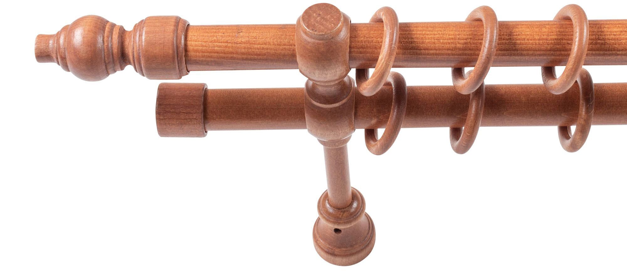 SN DECO GROUP Gardinenstange »Filigrano«, 2 läufig-läufig, Fixmass, 28 mm, Holz, verschiedene Längen und Farben, Komplettset