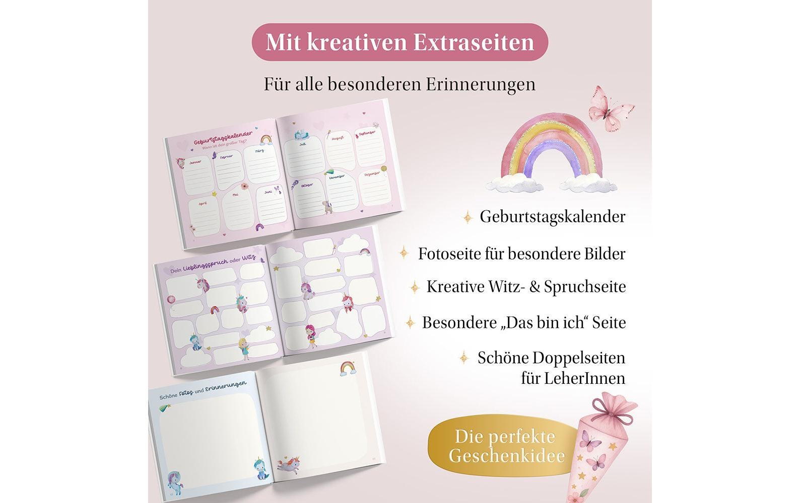   Tagebuch »Eulentaler Einhorn, 21 x 21 cm« Erinnerungsbuch für die Schulzeit