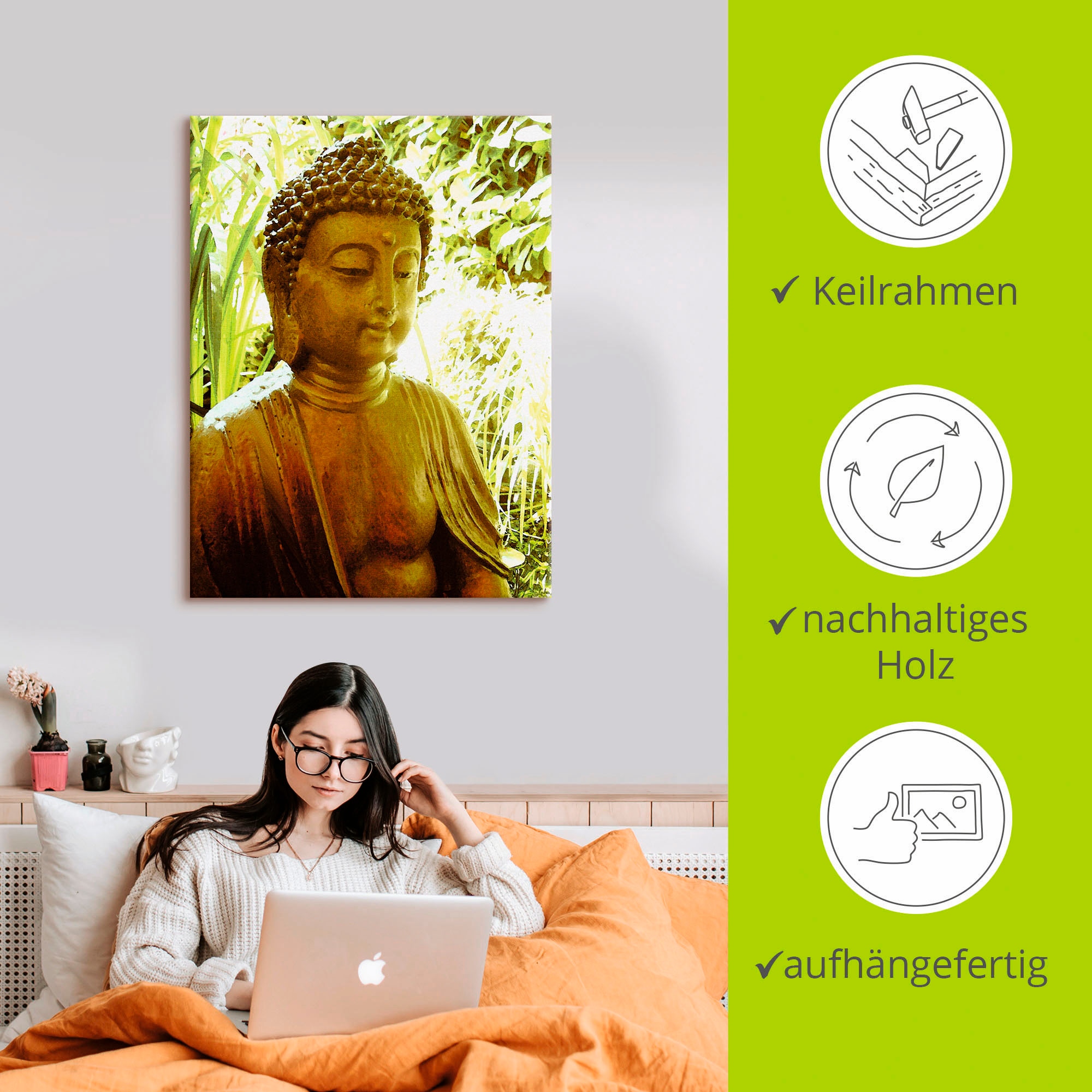 Artland Wandbild »Die Seele von Buddha«, Religion, (1 St.), als Leinwandbild, Poster, Wandaufkleber in verschied. Grössen
