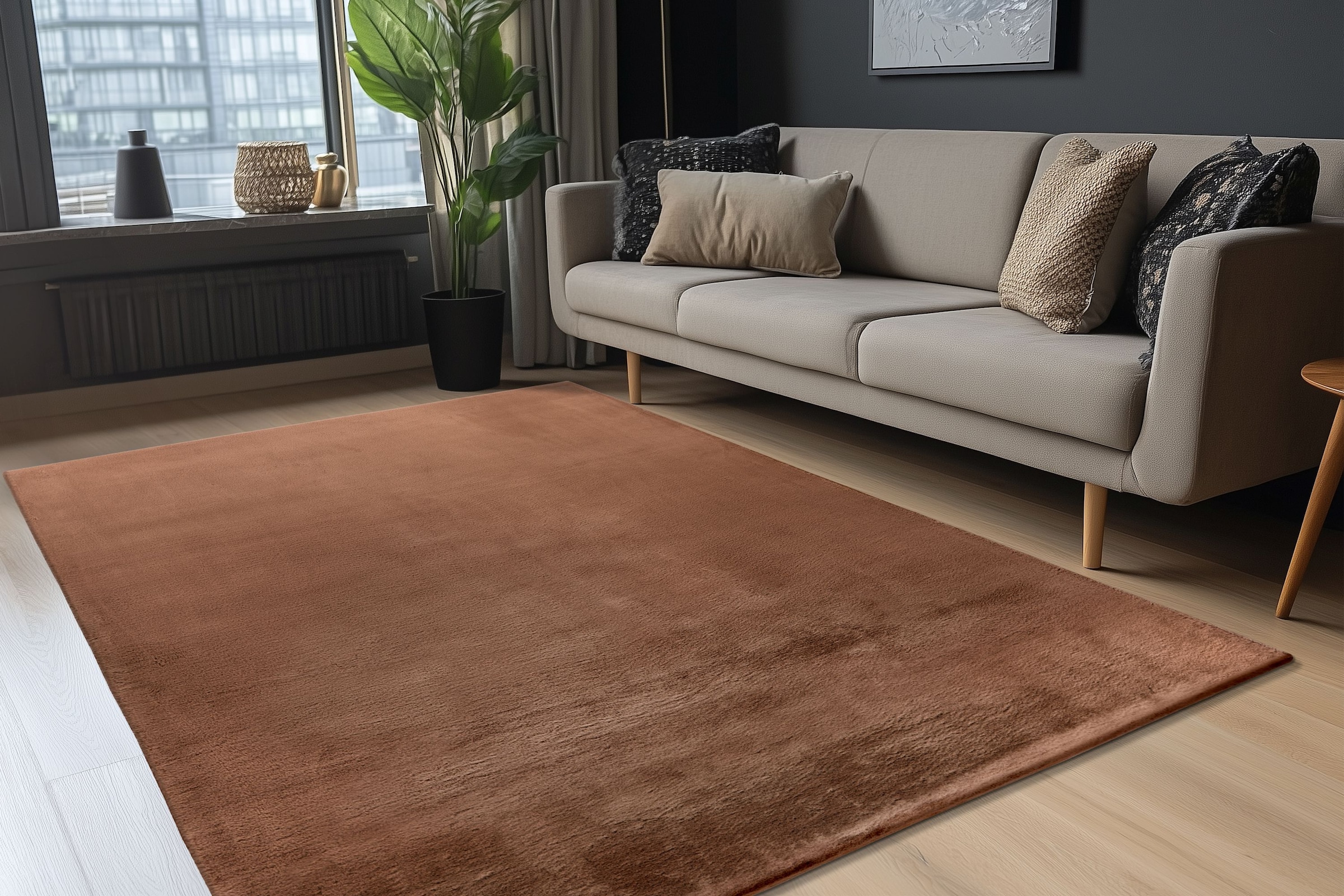 Kayoom Teppich »Cross 425« rund 21 mm Höhe Hochflor
