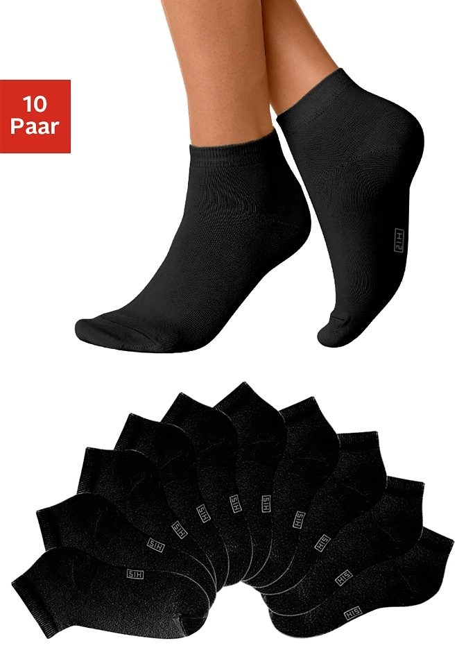 Kurzsocken, (Set, 10 Paar), mit verstärkter Ferse und Spitze