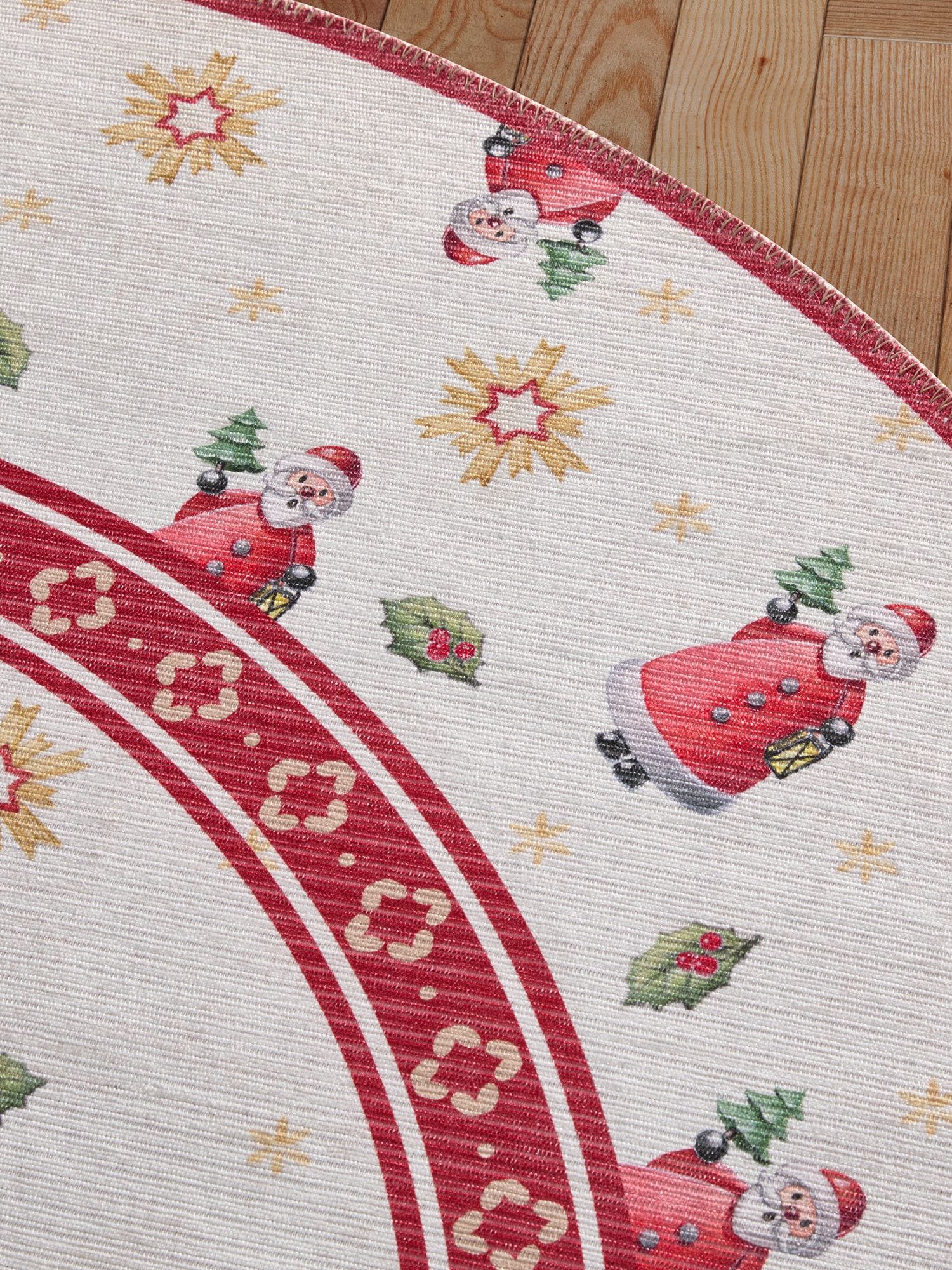 Villeroy & Boch Tapis »Toy's Delight Limited Edition Santa Claus« Rond 3 mm Höhe Limited Edition, Weihnachten, Wohnzimmer, Baumrock, Waschbar, Rund