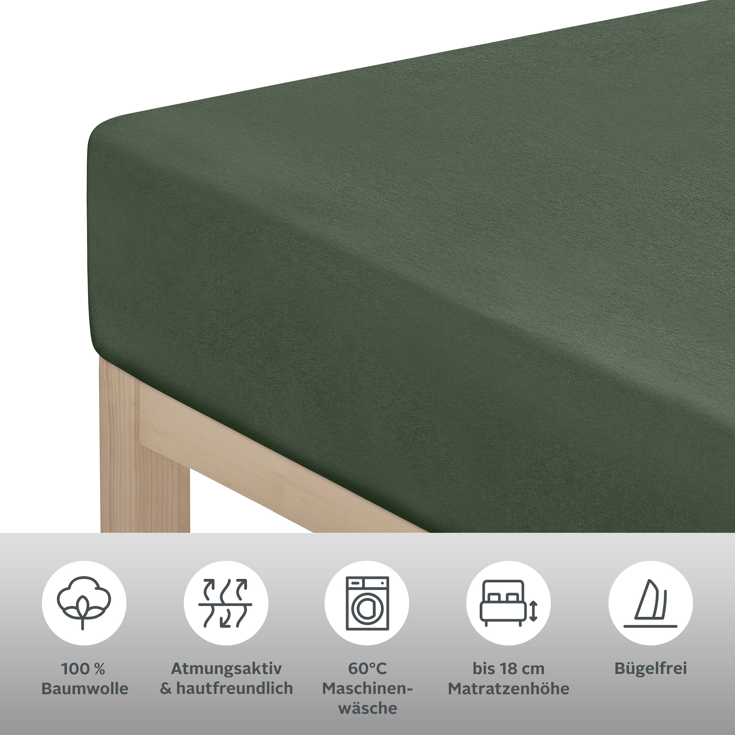 my home Spannbettlaken »PHYSALIS« 100% Baumwolle, Matratzen bis 18 cm Höhe, Bettlaken, Spannbetttuch