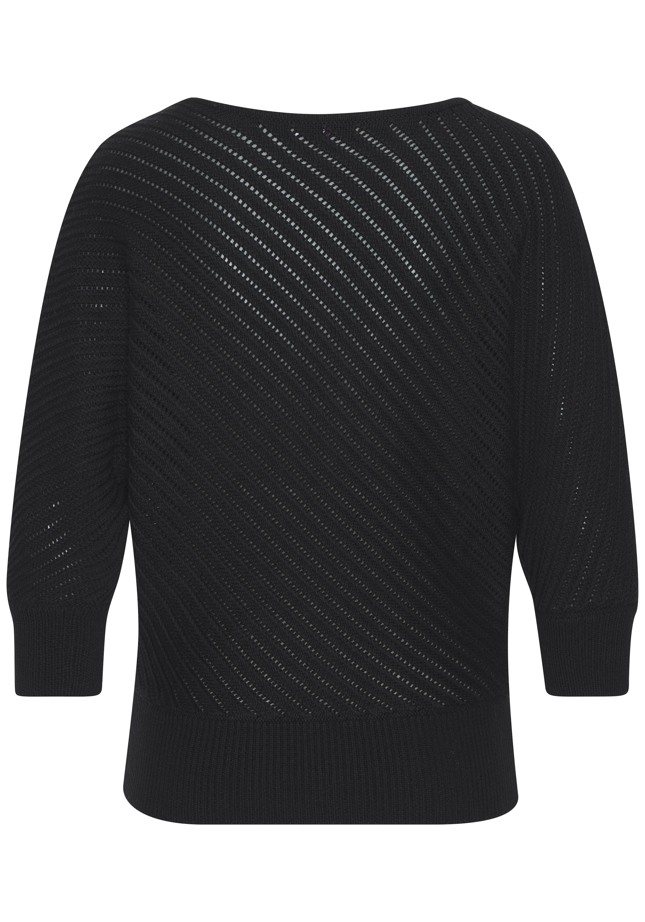 LASCANA Pull à manches 3/4 mit diagonalem Strickmuster