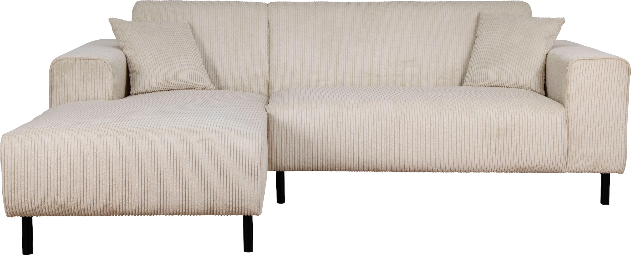 Home affaire Ecksofa »ARROS L-Form mit Wellenunterfederung, Masse B/T/H: 235/163/81 cm« incl. Zierkissen, mit Recamiere rechts/links bestellbar, auch in Cord