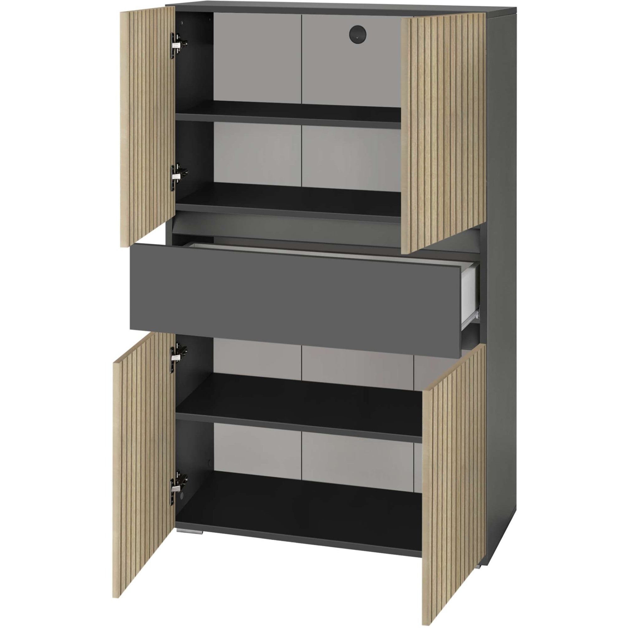 Home affaire Armoire intermédiaire »Wisla« mit 4 Türen & 1 Schublade, Breite 76 cm, Höhe 130 cm