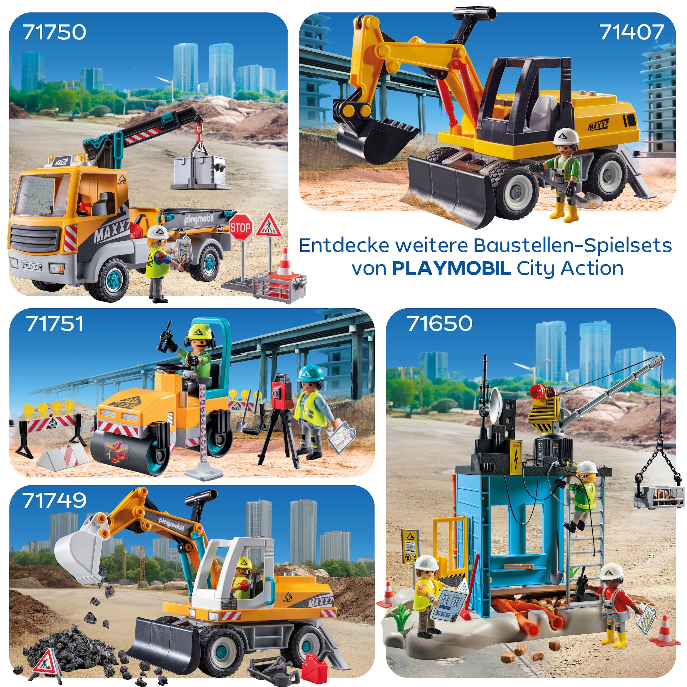 Playmobil® Konstruktions-Spielset »Strassenbaustelle (71751), Playmobil Action Heroes«