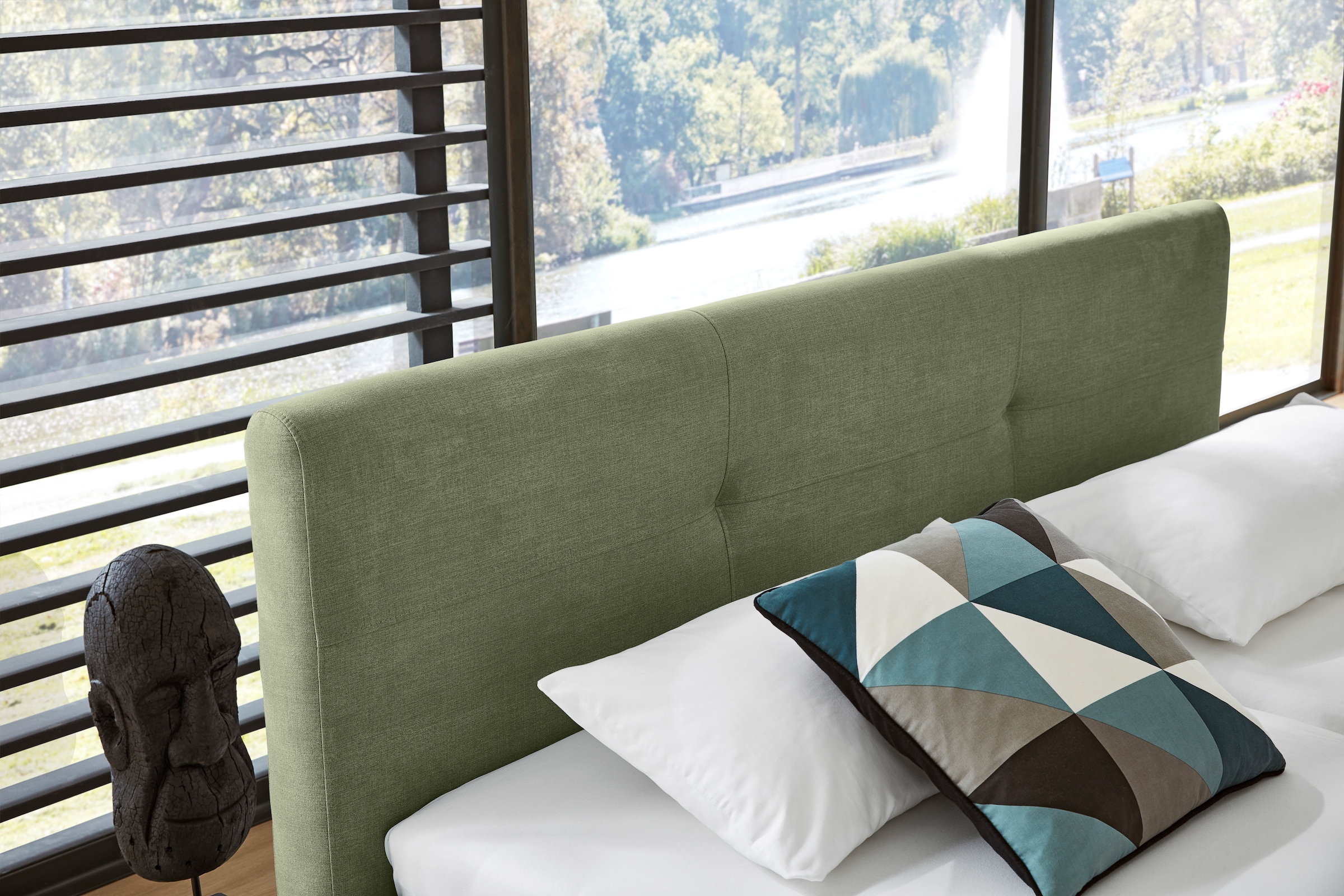 Musterring Polsterbett »Delphi« Eicherahmen massiv, Kopfteil mit Steppung