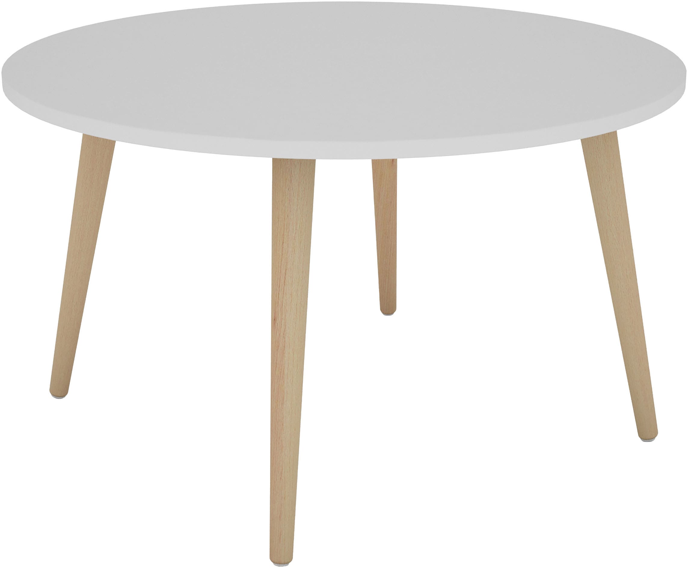 Image of byLIVING Couchtisch "LASSE" Tischplatte weiss, Gestell Buche natur, Breite: 80 cm