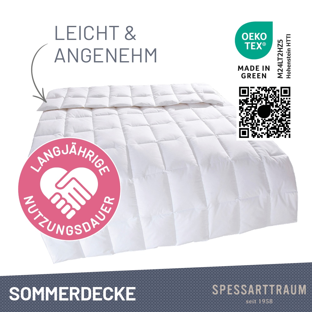 SPESSARTTRAUM Daunenbettdecke »Exklusiv, Bettdecken für Sommer und Winter,« leicht Füllung 100% Daunen (Aussenkammern), 100% Federn (Kern) 1 Stk. tlg. 5 Wärmeklassen & 8 Grössen, Bestseller