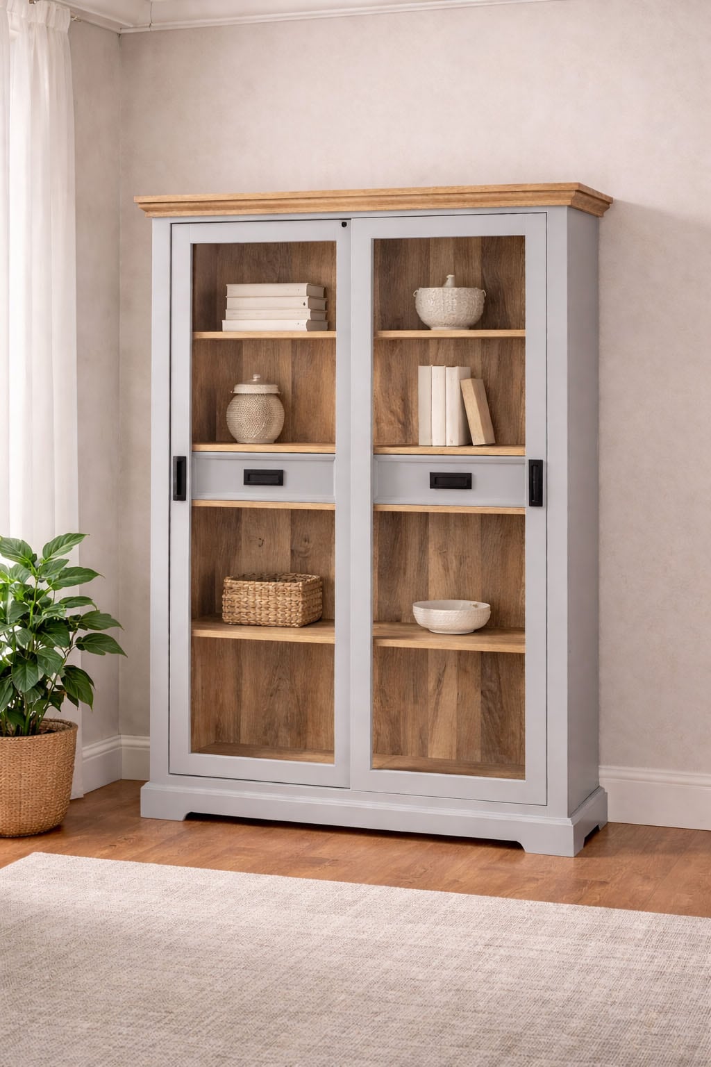 GOODproduct Vitrine »Alpinist Highboard Höhe/Breite/Tiefe 120/160/40 cm« mit 2 Glasschiebetüren, handgefertigt, Unikat-Möbel, Höhe 160 cm