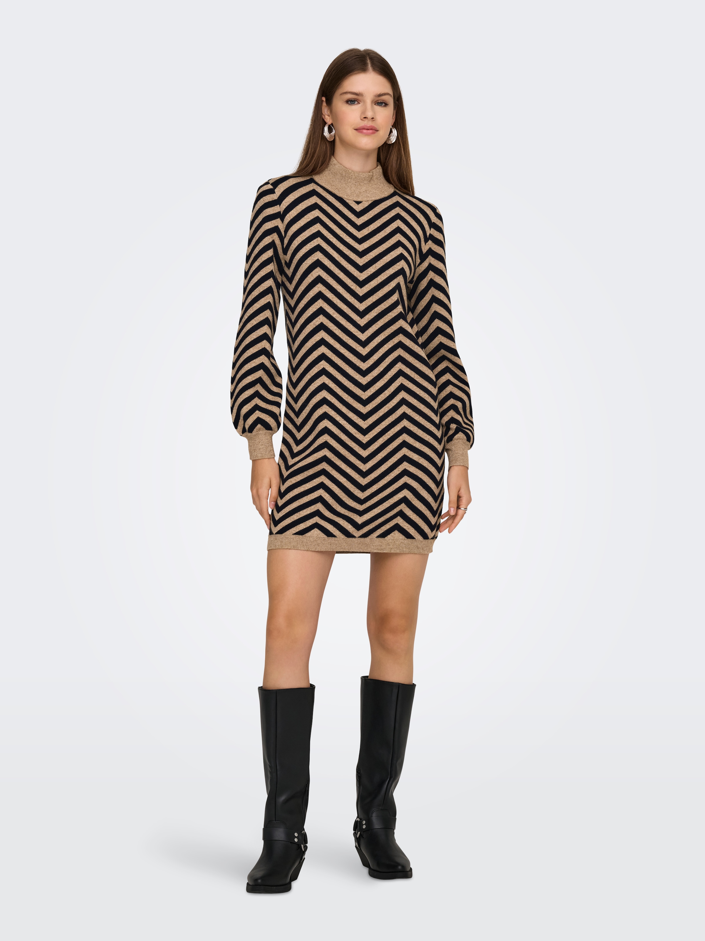 ONLY Robe en tricot »ONLJULIA LS HIGHNECK PATTERN DRESS KNT«