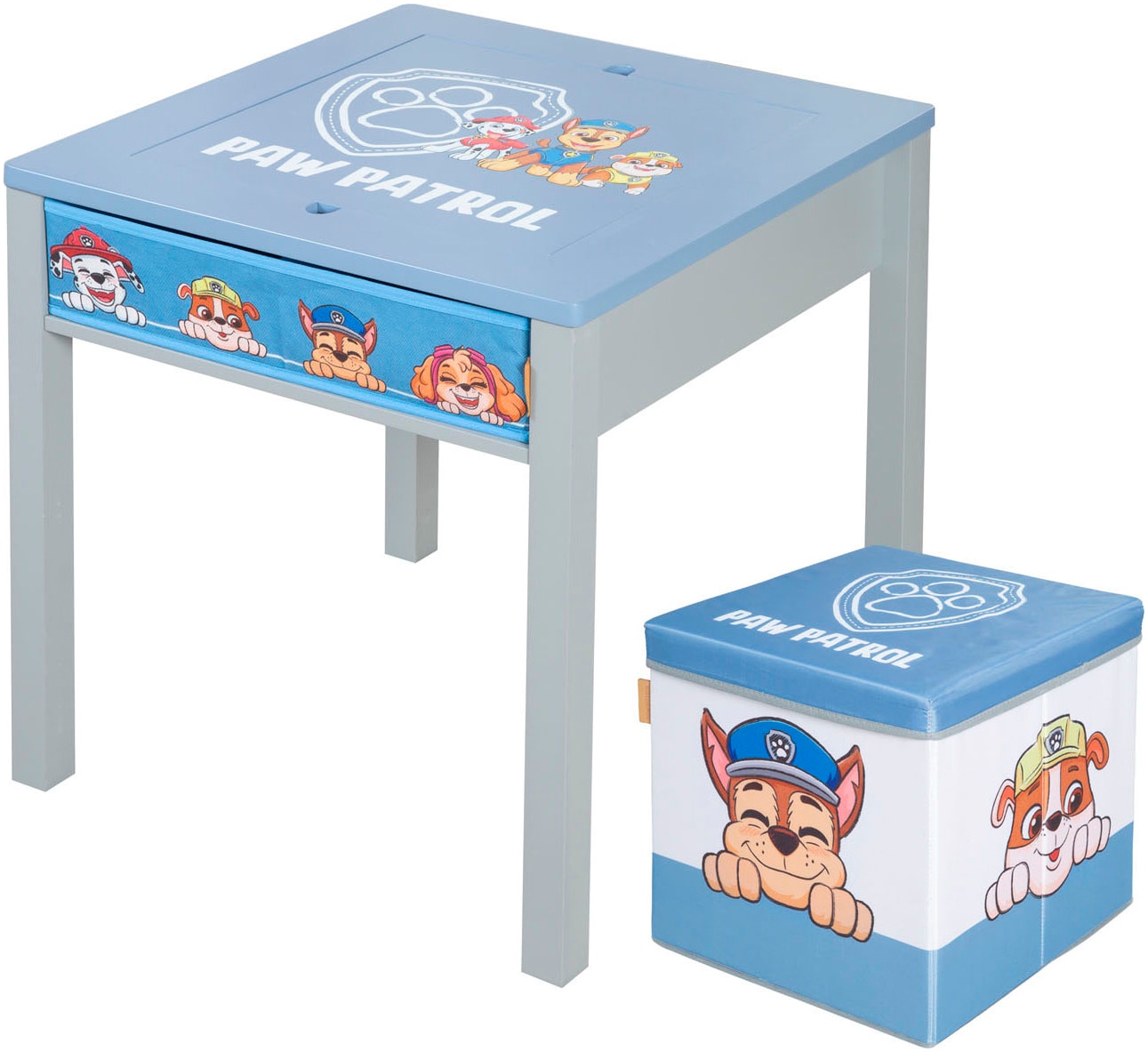 Image of roba Kindersitzgruppe "Paw Patrol" Set, mit Tisch und Sitzhocker