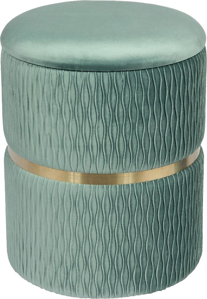 Kayoom Polsterhocker »Hocker Zora 425 2er-Set, Praktischer und versteckter Stauraum« Set, 2 Stk. tlg. 2er-Set mit Stauraum, ineinander stapelbar, goldener Ring