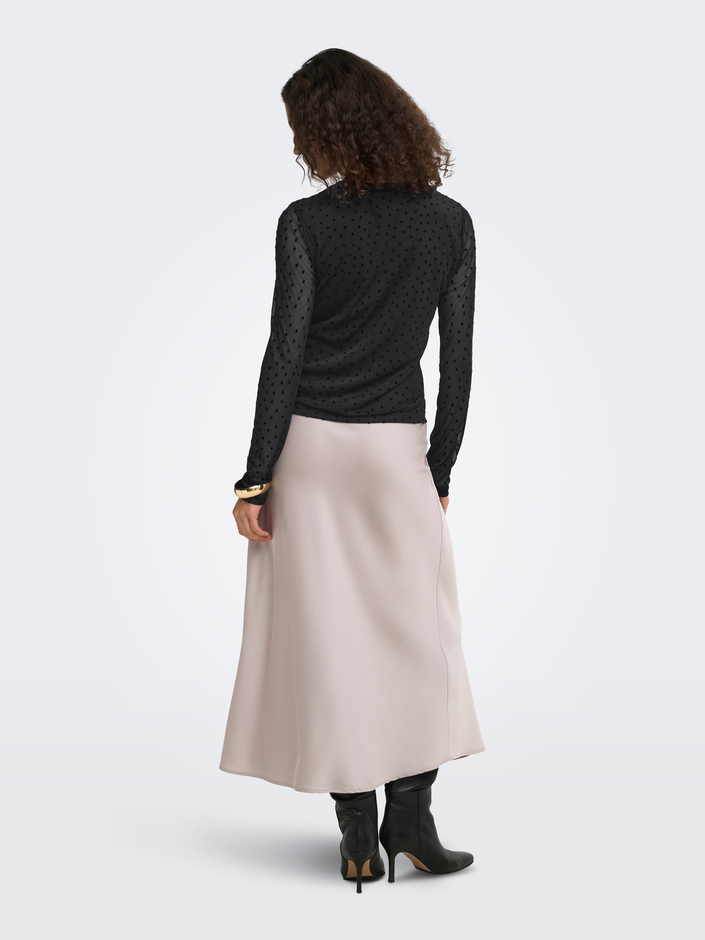 ONLY Shirtbluse »ONLNOVA L/S MESH TOP WVN« Kunstfaser, regular fit