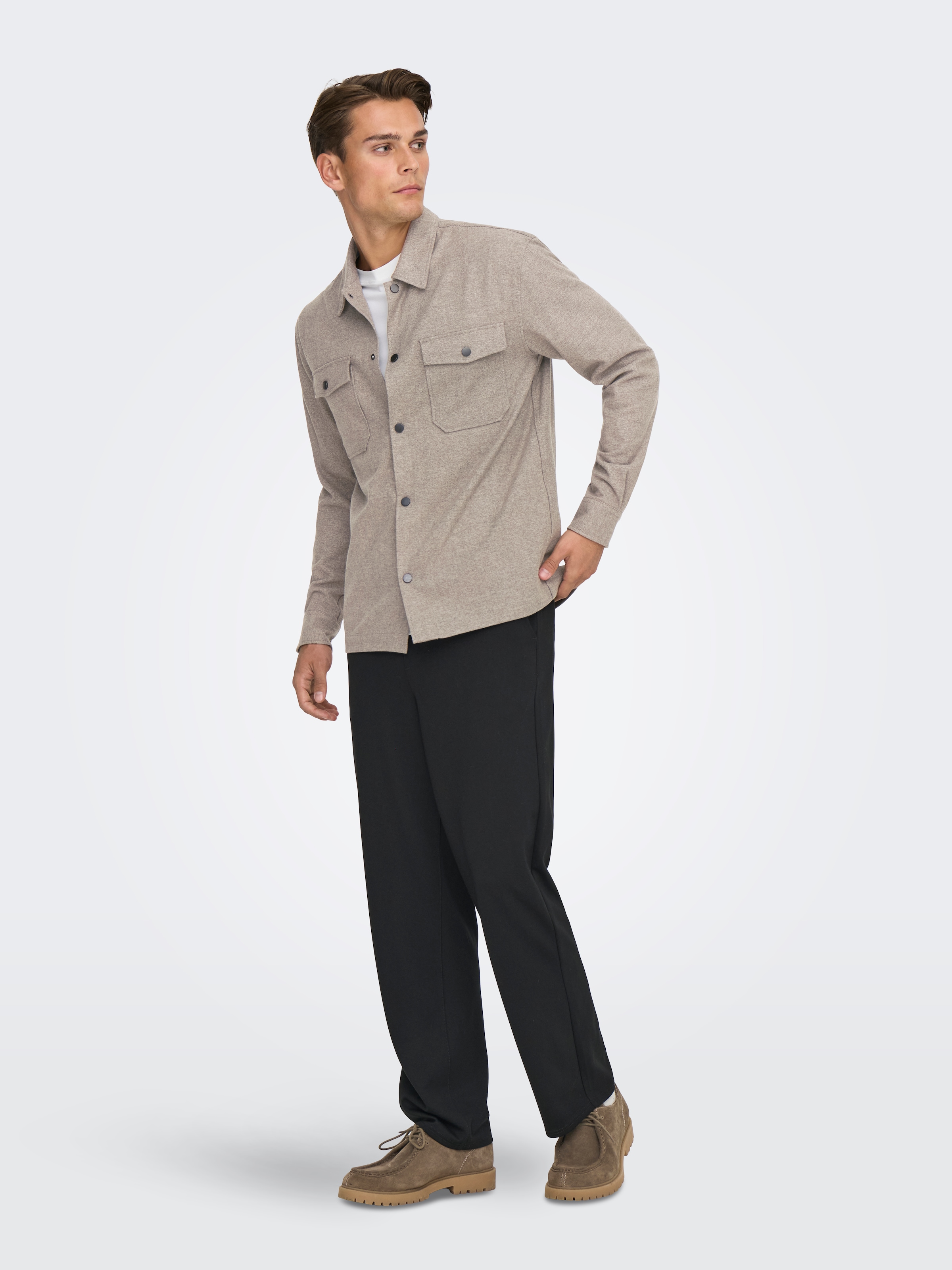ONLY & SONS Langarmhemd »ONSMARK BRUSHED 0353 OVERSHIRT«