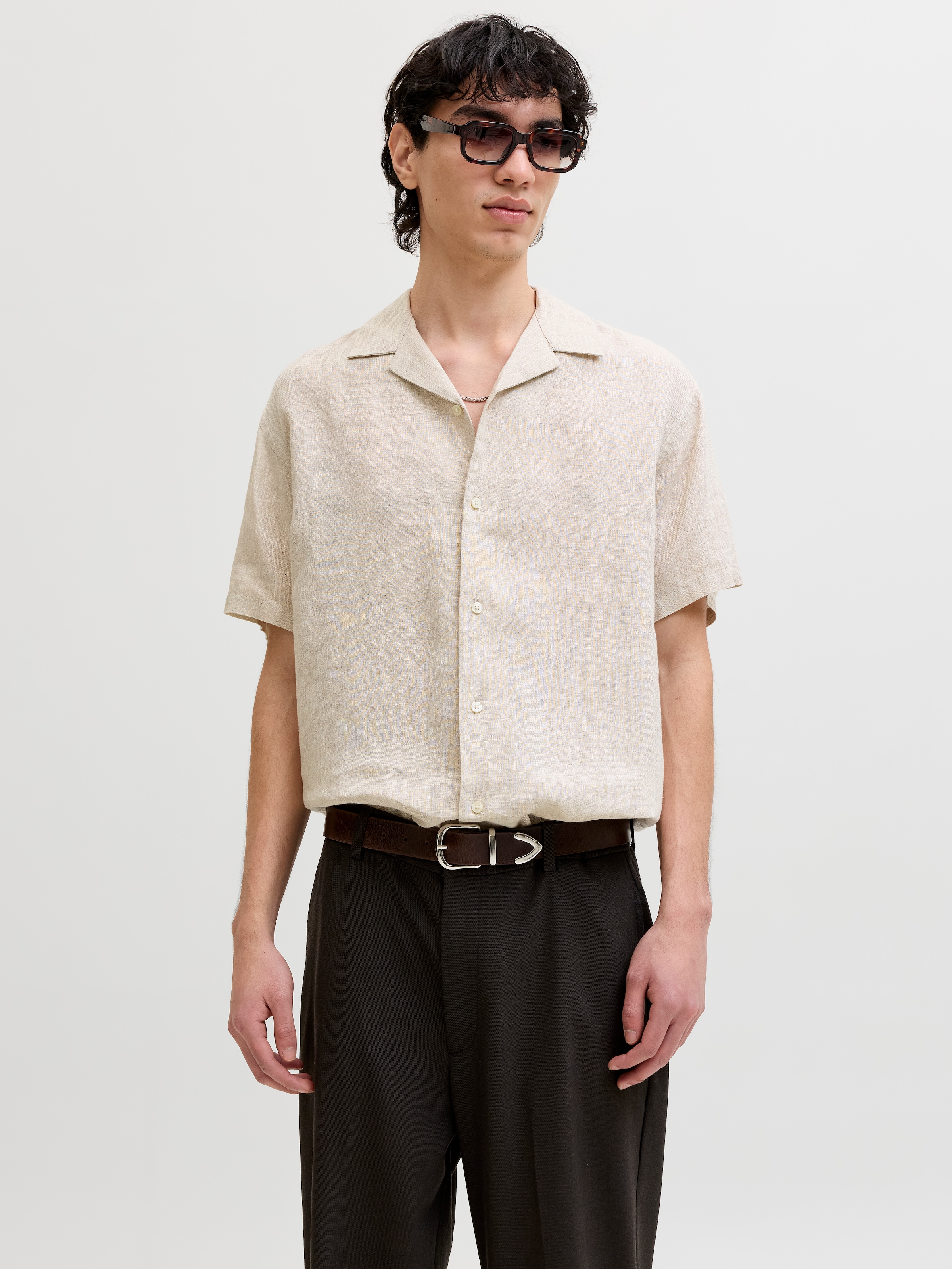 Image of Jack & Jones Leinenhemd "JPRBLALAWRENCE LINEN RESORT S/S SHIRT SN" Leinen, relaxed fit