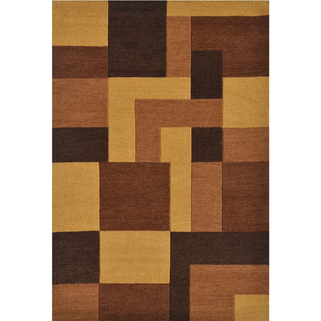 Theko Exklusiv Wollteppich »Adara«, rechteckig, 18 mm Höhe, reine Wolle, modernes geometrisches Muster, ideal im Wohnzimmer & Schlafzimmer