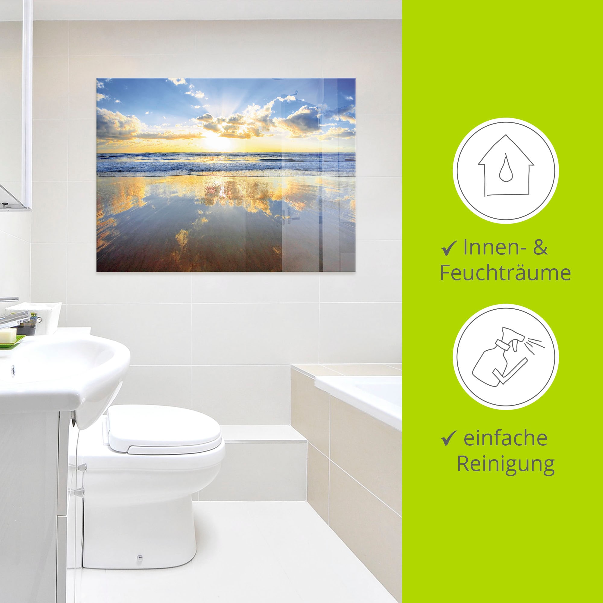 Artland Glasbild »Sonnenaufgang über dem Ozean« Himmel 1 Stk. tlg. in verschiedenen Grössen