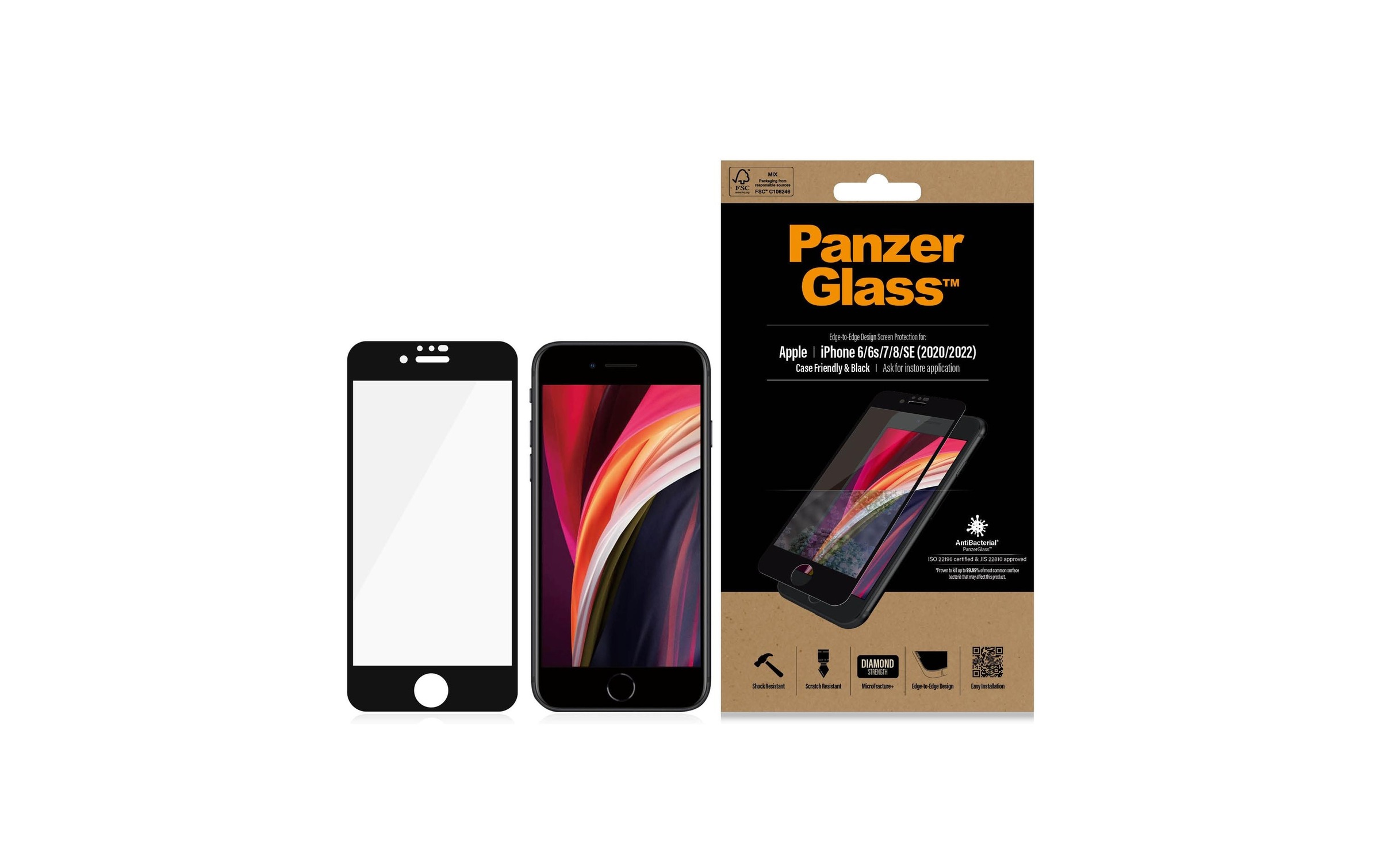 PanzerGlass Schutzfolie »Case«, (1 St.), 100% bis an den Rand deckend, Mit Rahmen