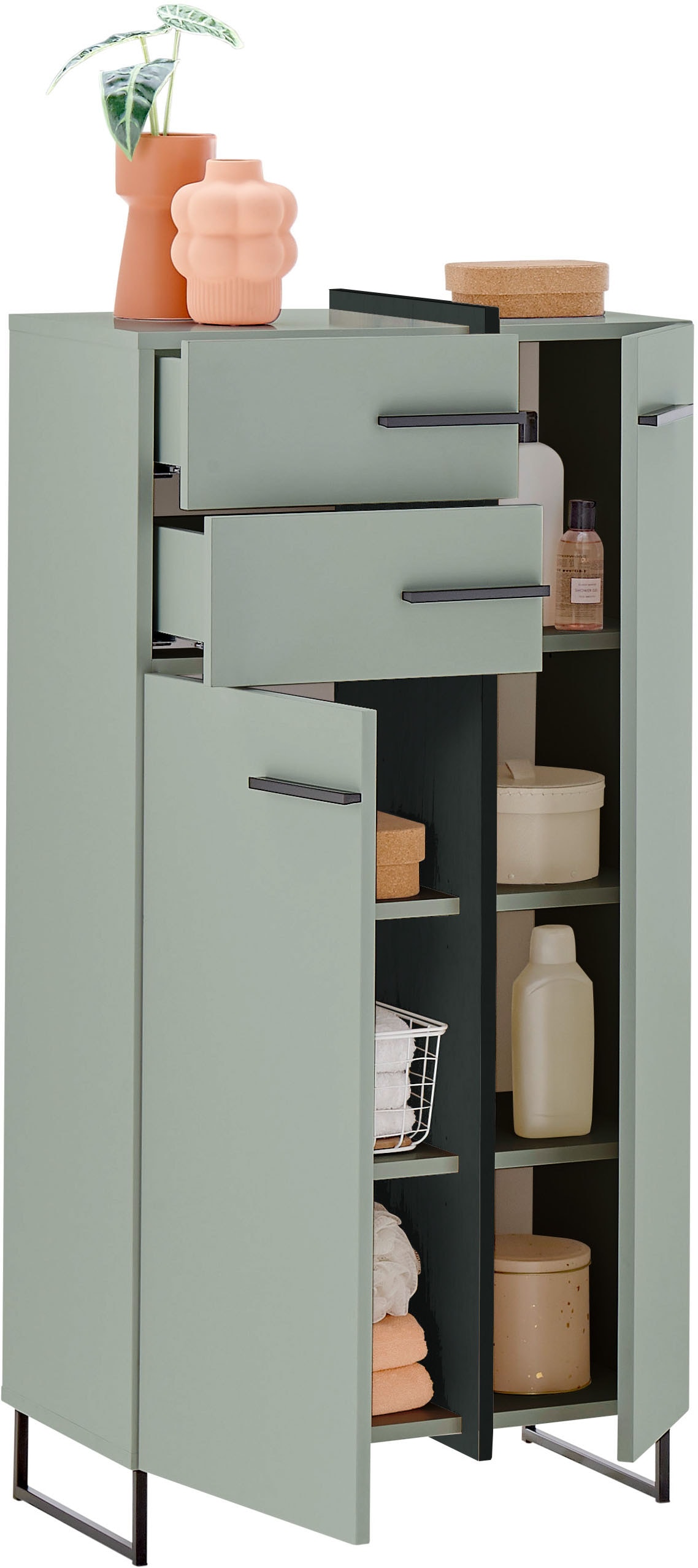 BASIC by Balculina Armoire intermédiaire »Palermo, BxHxT 60x119x35 cm« 1 cuis tlg. Largeur 60 cm, softclose, pieds en métal