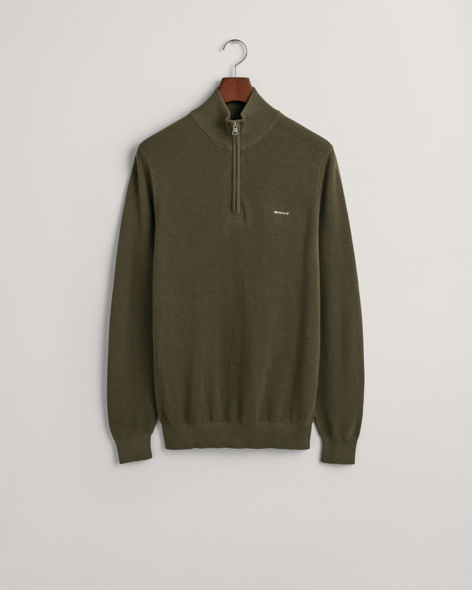 Gant Troyer »COTTON PIQUE HALF ZIP«, mit Piqué-Struktur