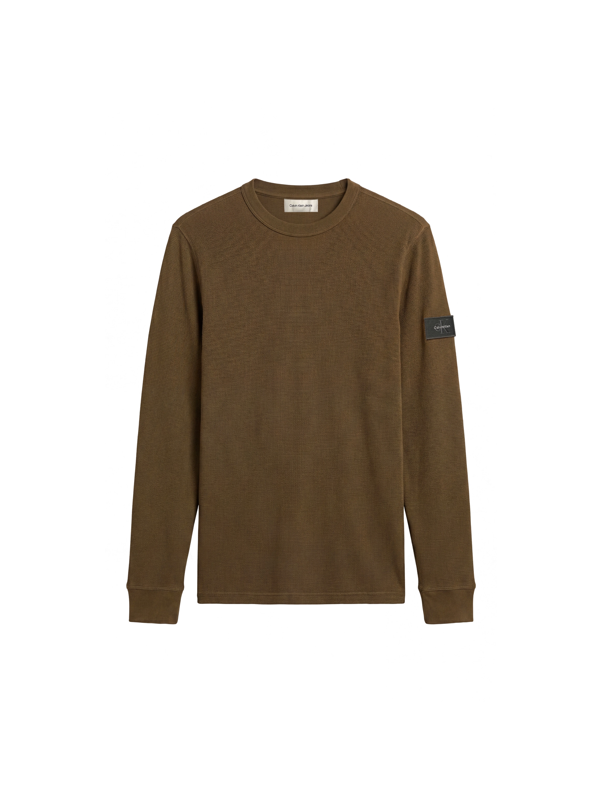 Calvin Klein Jeans Langarmshirt »WAFFLE BADGE CREWNECK TEE« Regular fit, Badge, Rundhalsausschnitt