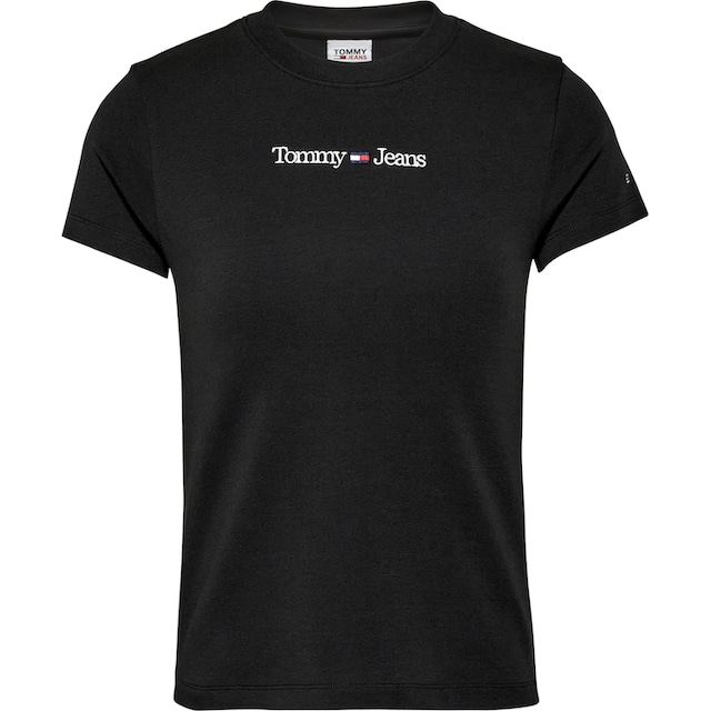 ♕ Tommy Jeans Kurzarmshirt »TJW BABY SERIF LINEAR SS«, mit dezenten Tommy  Jeans Stickereien versandkostenfrei bestellen
