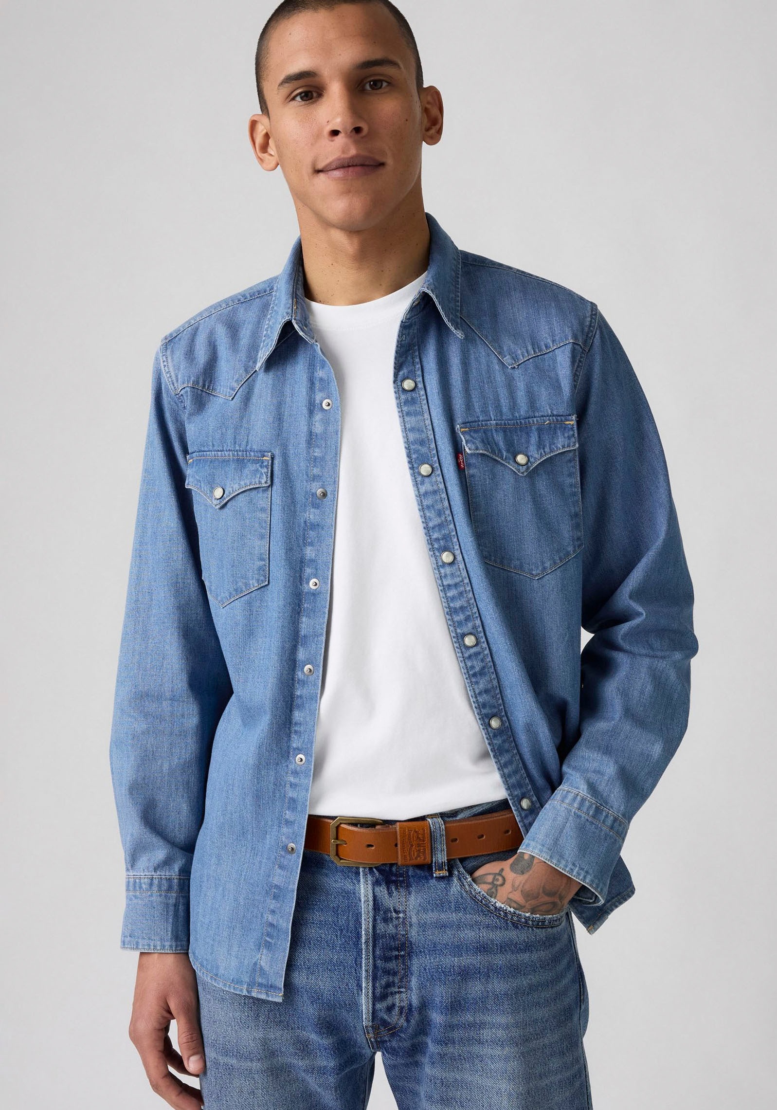 Levi's® Ledergürtel »WIDE LOOP TWO HORSE BELT« mit Logoprägung