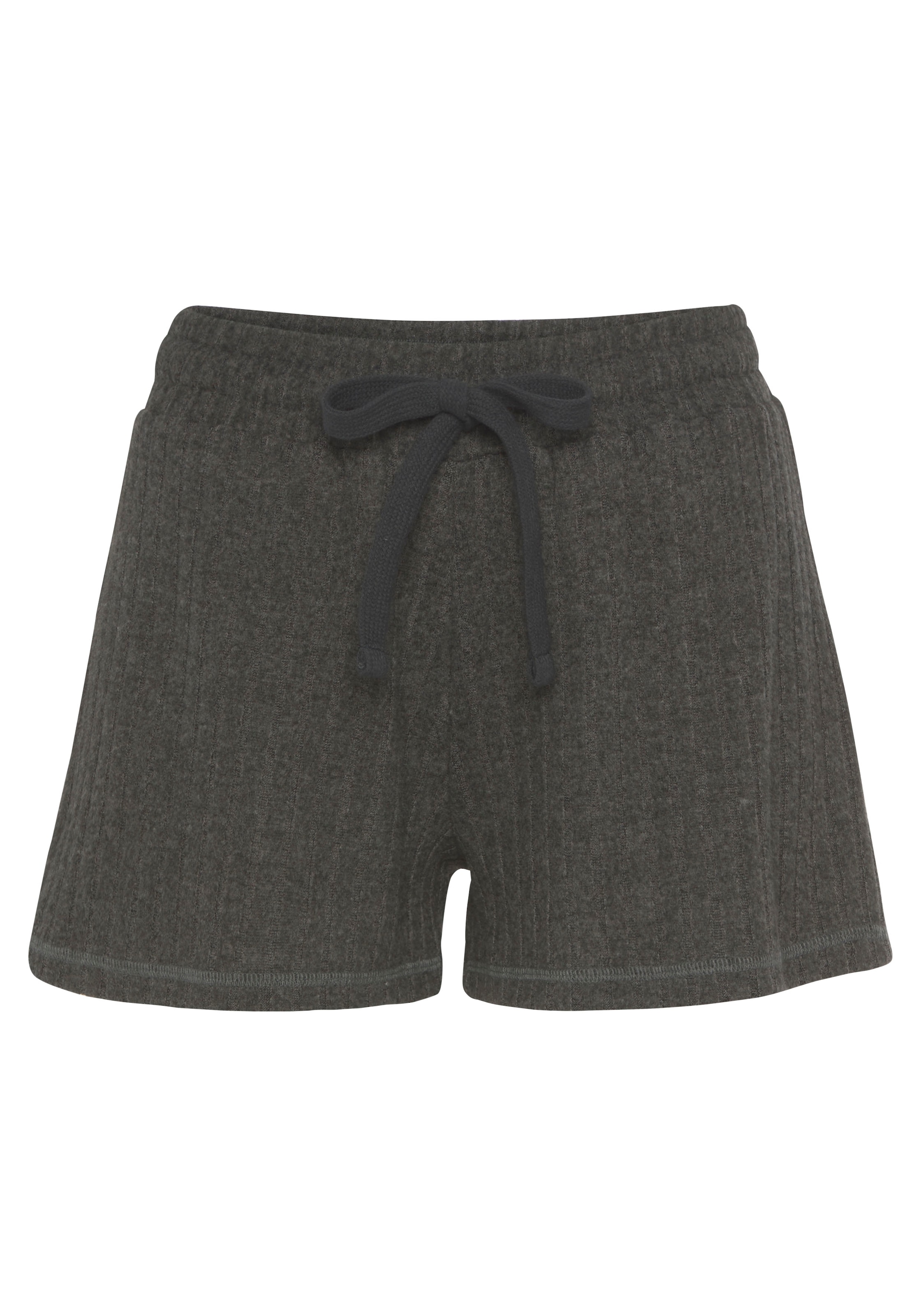 LASCANA Shorts, Lounge-/ Strickshorts meliert mit Bindeband, Loungewear