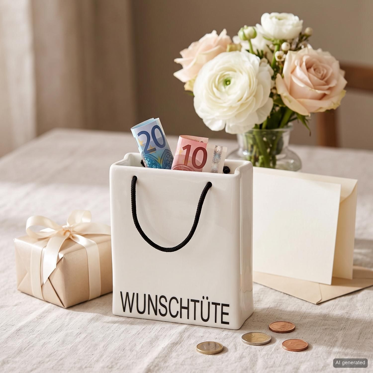 GILDE Boîte de rangement »Spardose  Wunschtüte« Avec inscription, verrouillable, boîte à argent