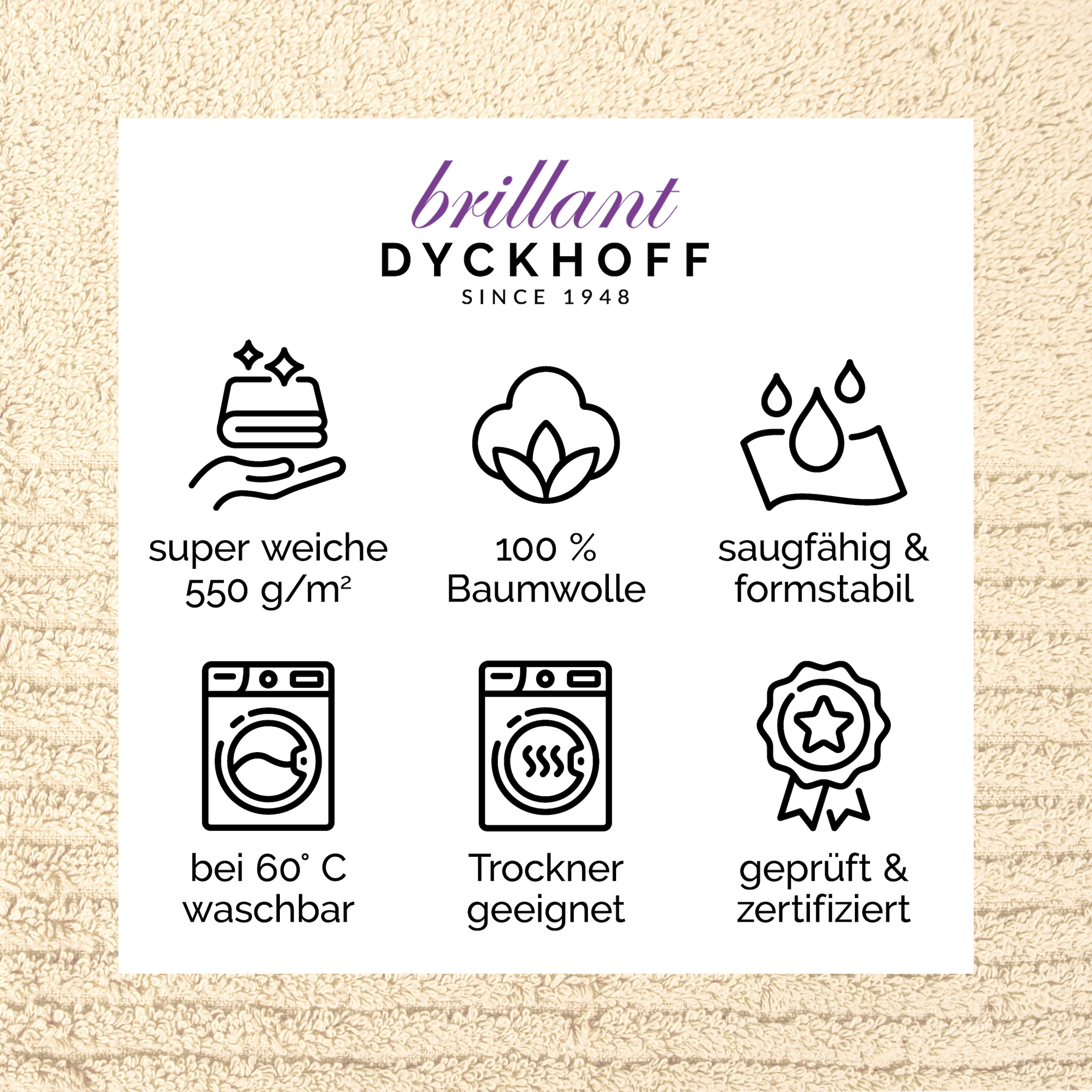 Dyckhoff »Handtuch-Set BRILLANT 2-tlg., Baumwolle, 50x100 cm« Coton