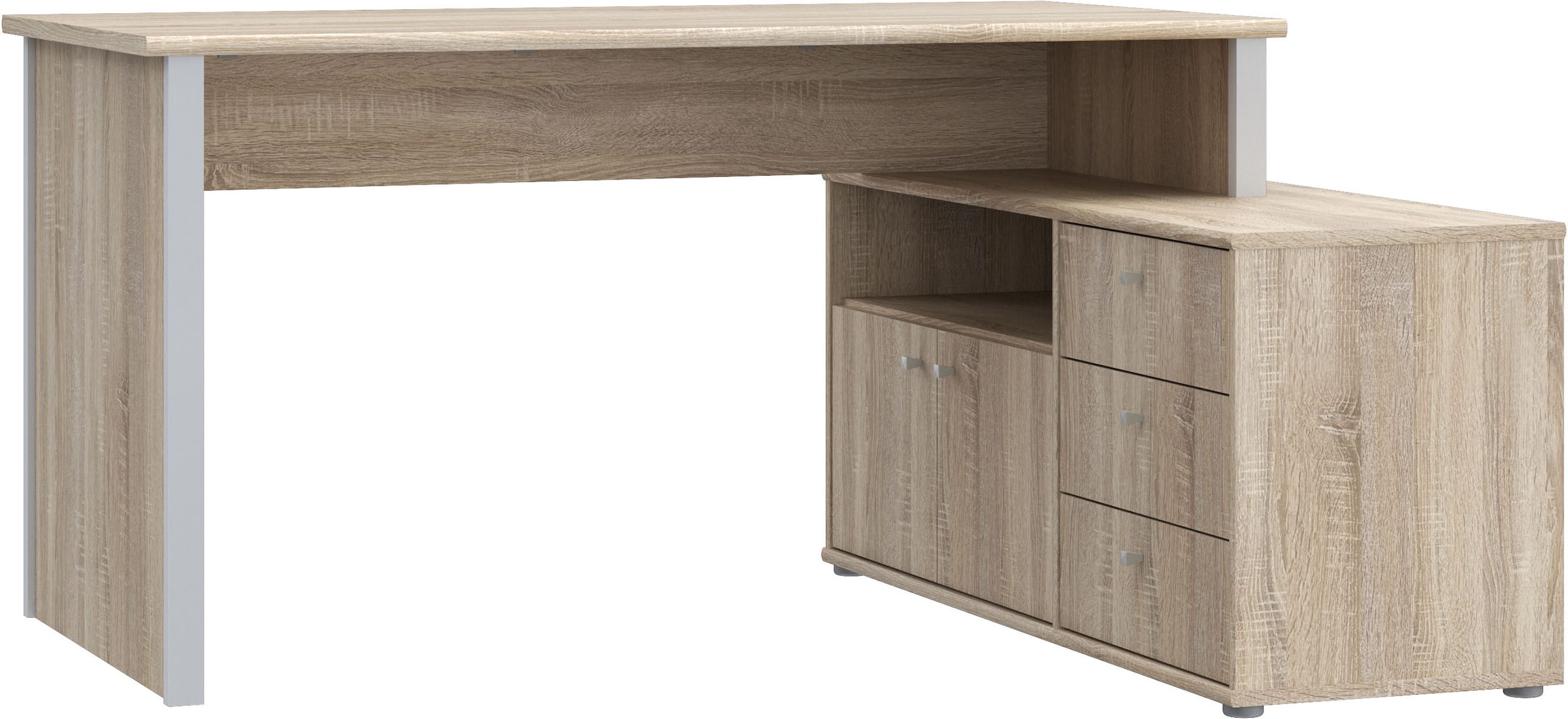 FORTE Eckschreibtisch »Tempra« viel Stauraum, Breite 151 cm