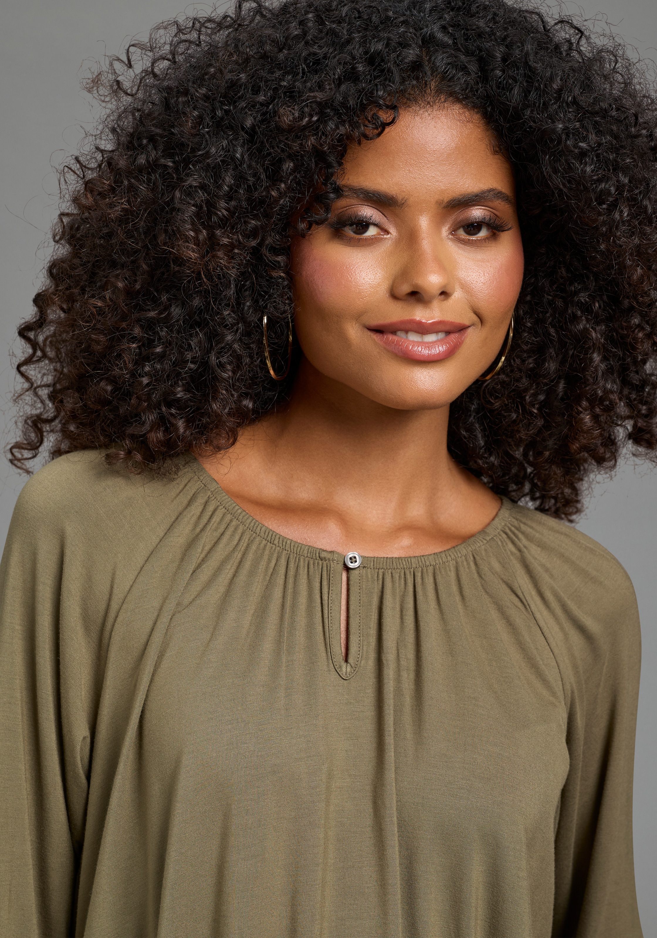 Laura Scott T-shirt tunique coupe en A, longueur couvrant les fesses, mélange viscose élastique