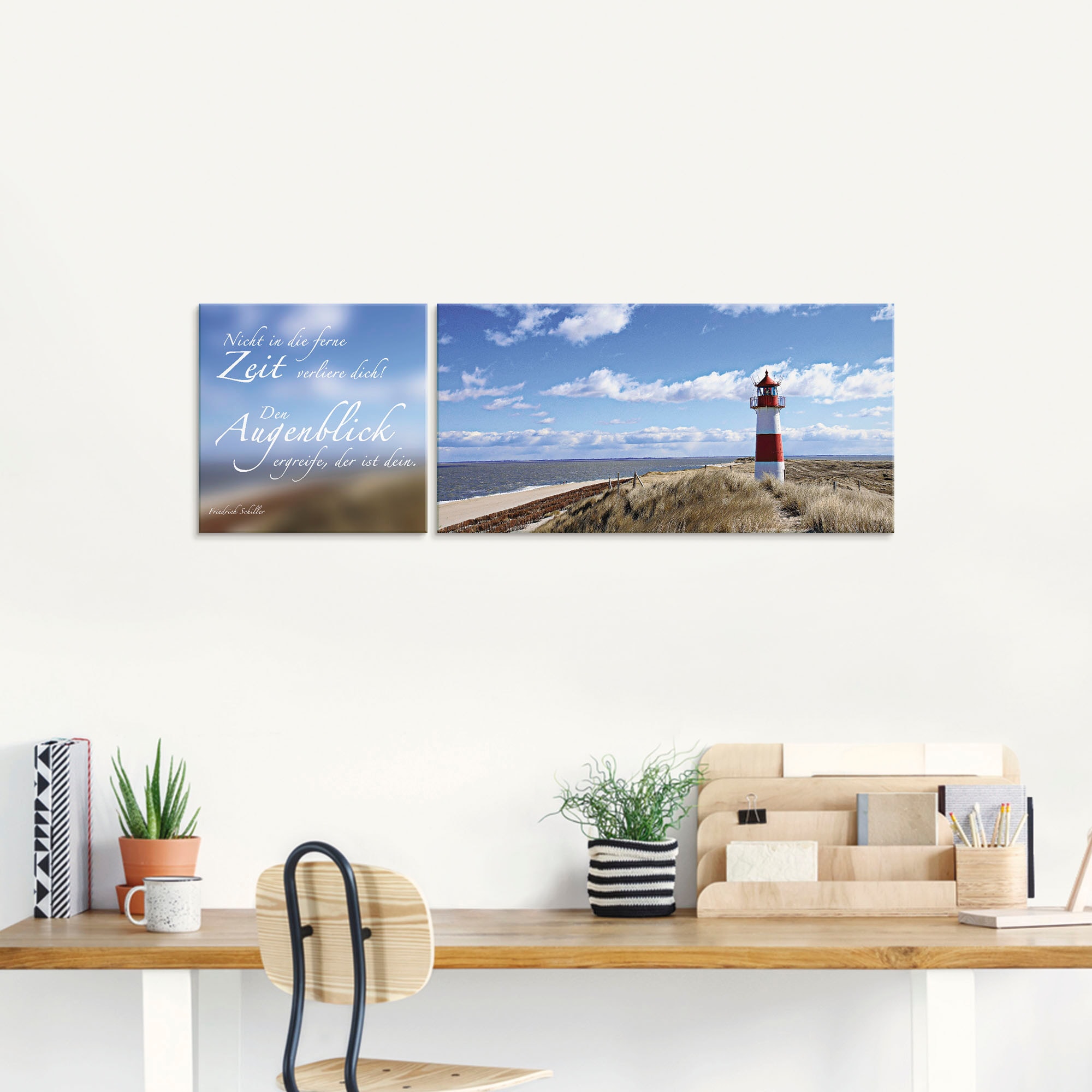 Artland Glasbild »Zitatenbild, Leuchtturm Sylt«, Sprüche & Texte, (2 St.), in verschiedenen Grössen