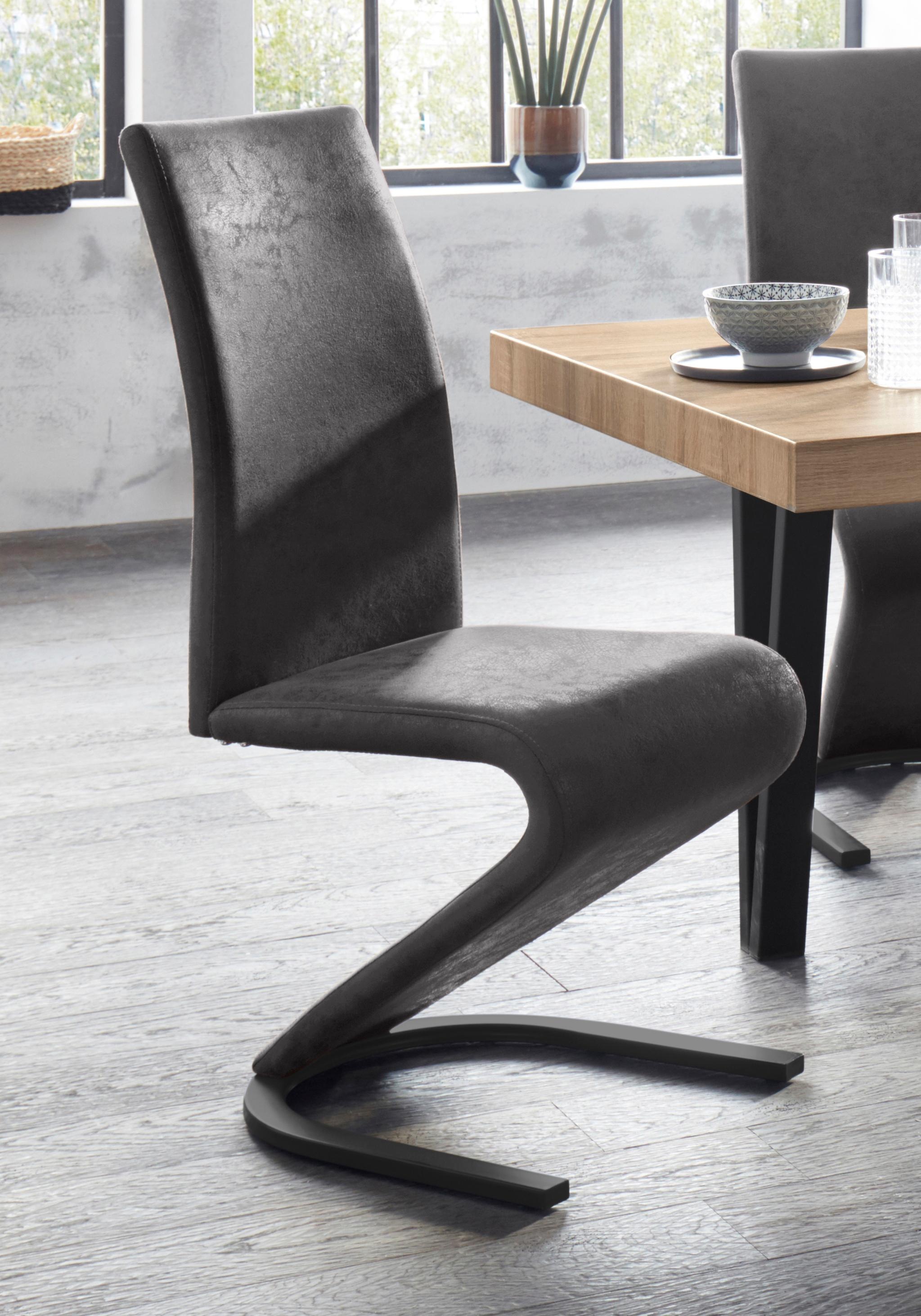 Image of Home affaire Freischwinger »Ziri«, (Set), 2 St., Microfaser, Bezug aus strapazierfähiger Microfaser, schwarzes Metallgestell bei Ackermann Versand Schweiz