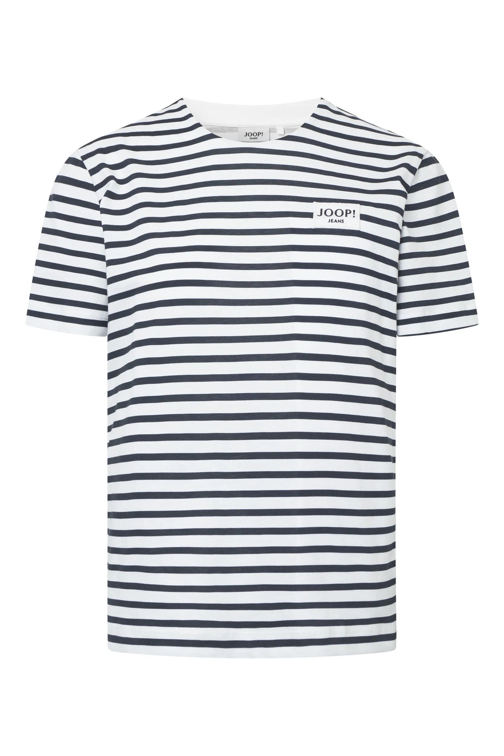 Image of JOOP T-Shirt "Teele" geringelt, gerippter Rundhals