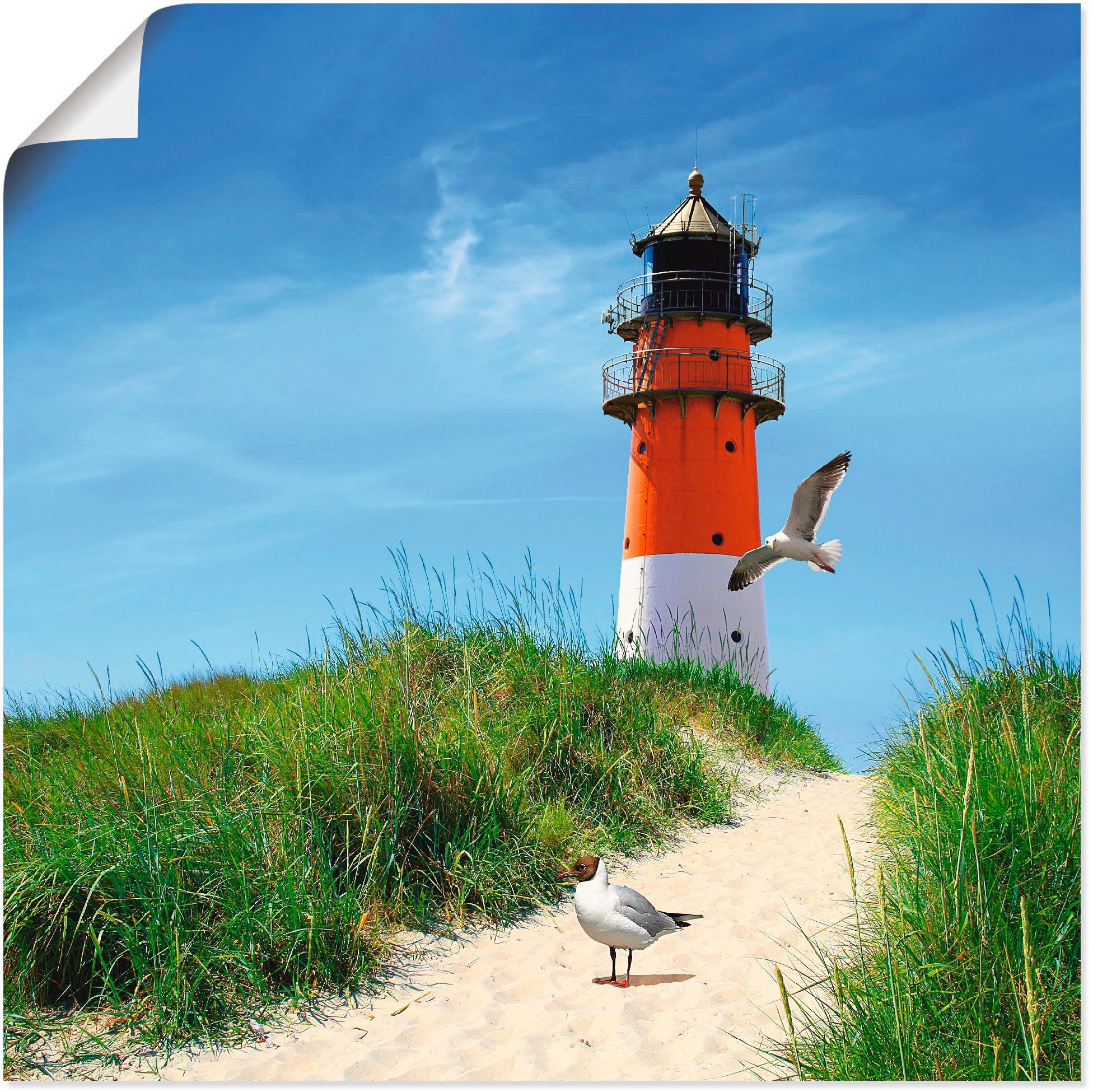 Image of Artland Wandbild »Am Leuchtturm«, Gebäude, (1 St.), in vielen Grössen & Produktarten -Leinwandbild, Poster, Wandaufkleber / Wandtattoo auch für Badezimmer geeignet bei Ackermann Versand Schweiz