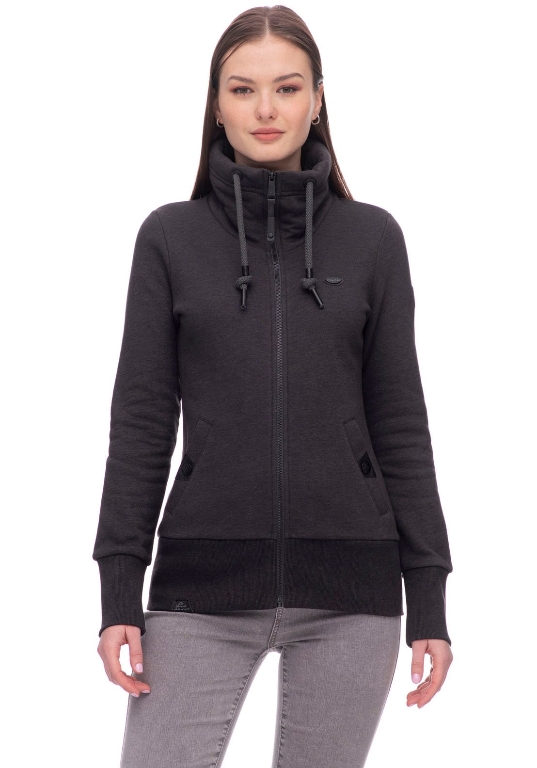 Ragwear Sweatjacke »RYLIE ZIP CORE«, Stehkragen mit Kordelzug und seitliche Eingrifftaschen