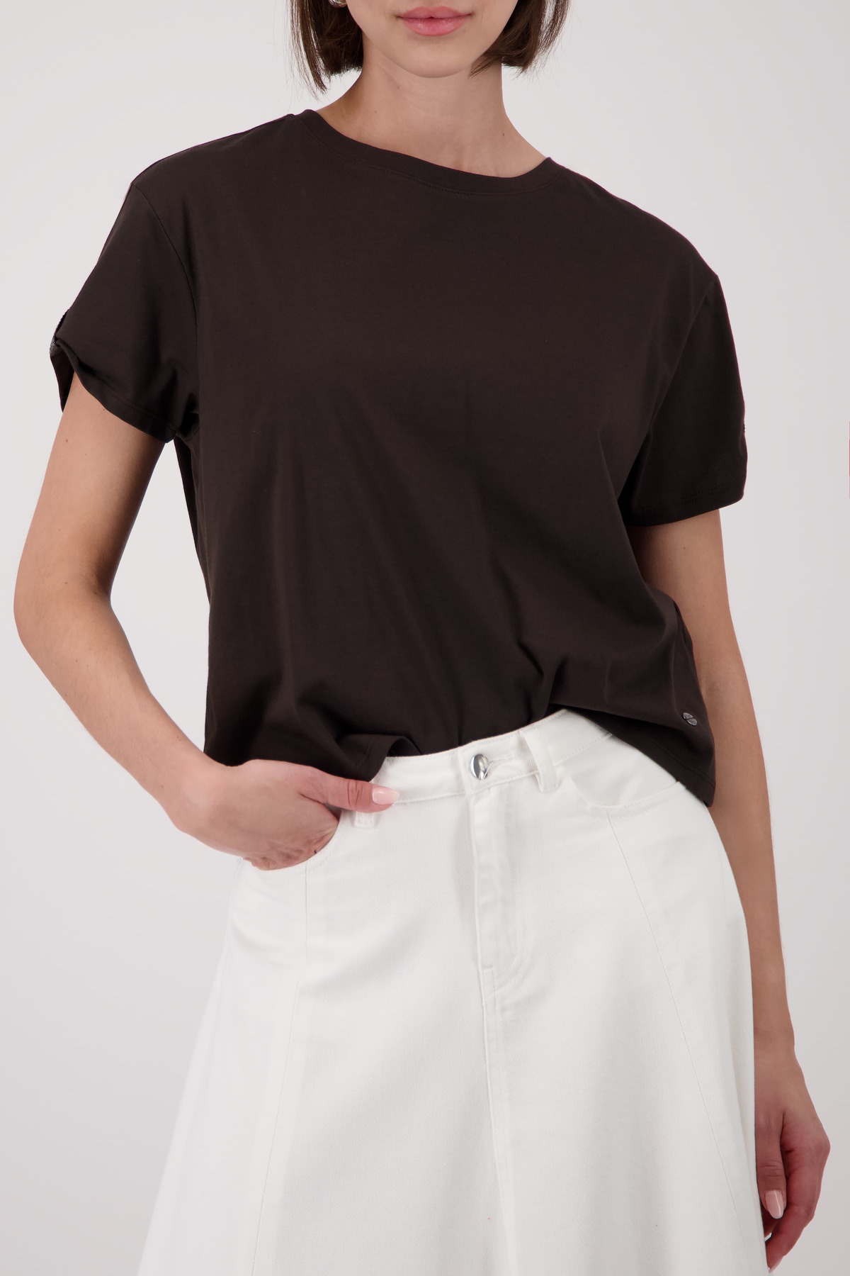Image of Monari T-Shirt "Shirt Basic Schmuckdetail" Regular fit mit Schmuckdetails