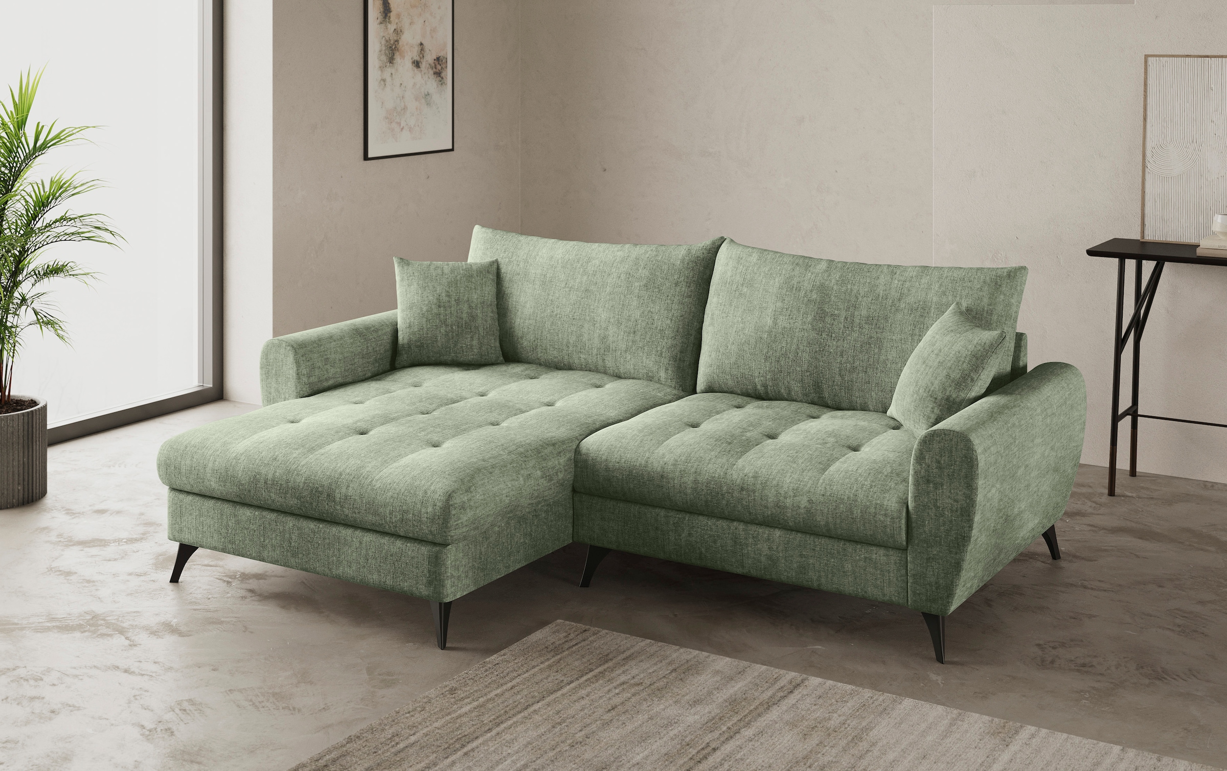 Mr. Couch Ecksofa »Blackburn II L-Form«, Wahlweise mit Kaltschaumpolsterung bis 140 kg belastbar
