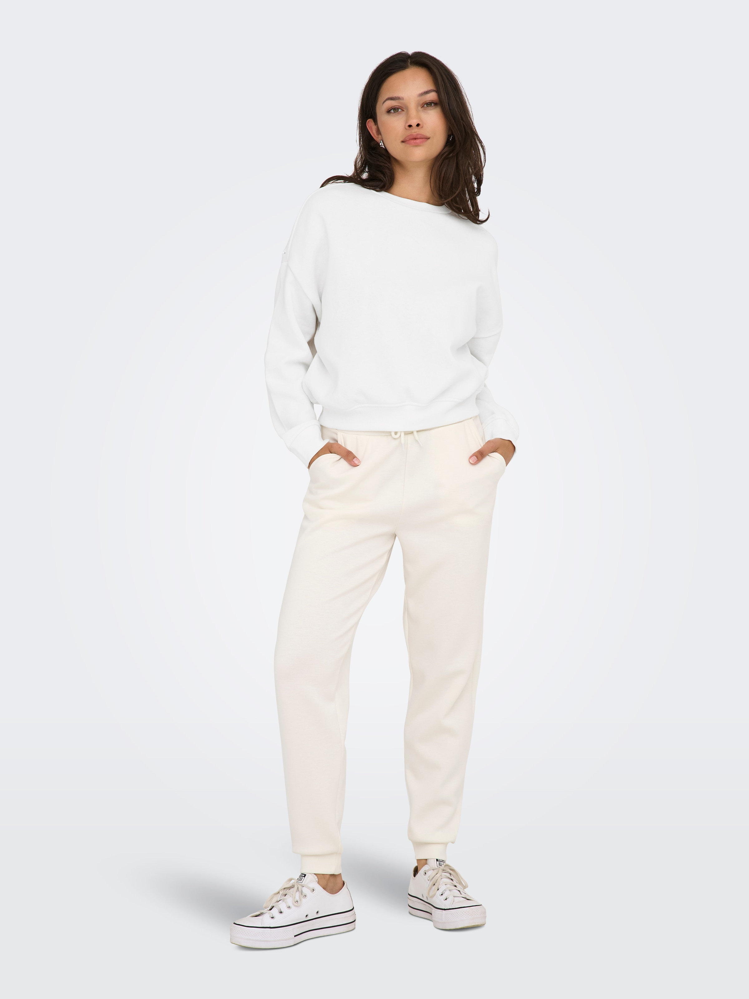 ONLY Sweat-shirt »ONLSWEAT L/S CREW OVERSIZE SWT«, mélange de coton, coupe ample, col rond
