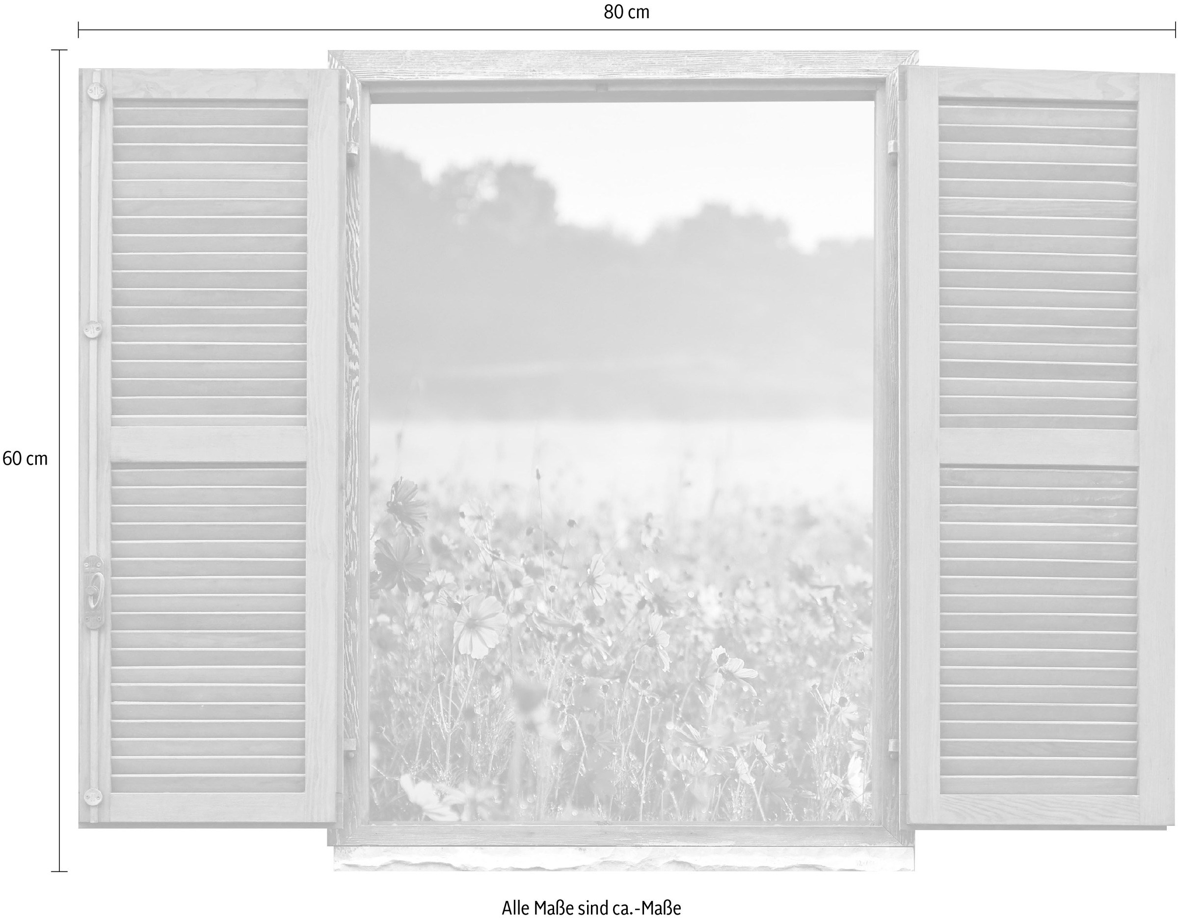 queence Wandtattoo »Feld von rosa Blumen« Wandsticker, Wandbild, selbstklebend, 3D, Fenster