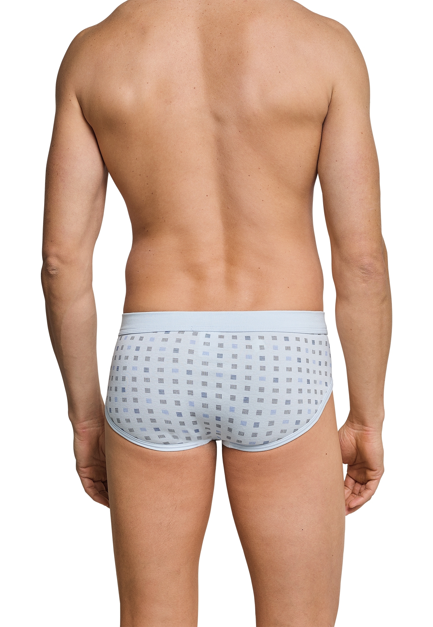 Schiesser Slip »Essentials«, (2er Pack), mit Eingriff, Feinripp-Qualität, Softbund, kariert, Baumwolle