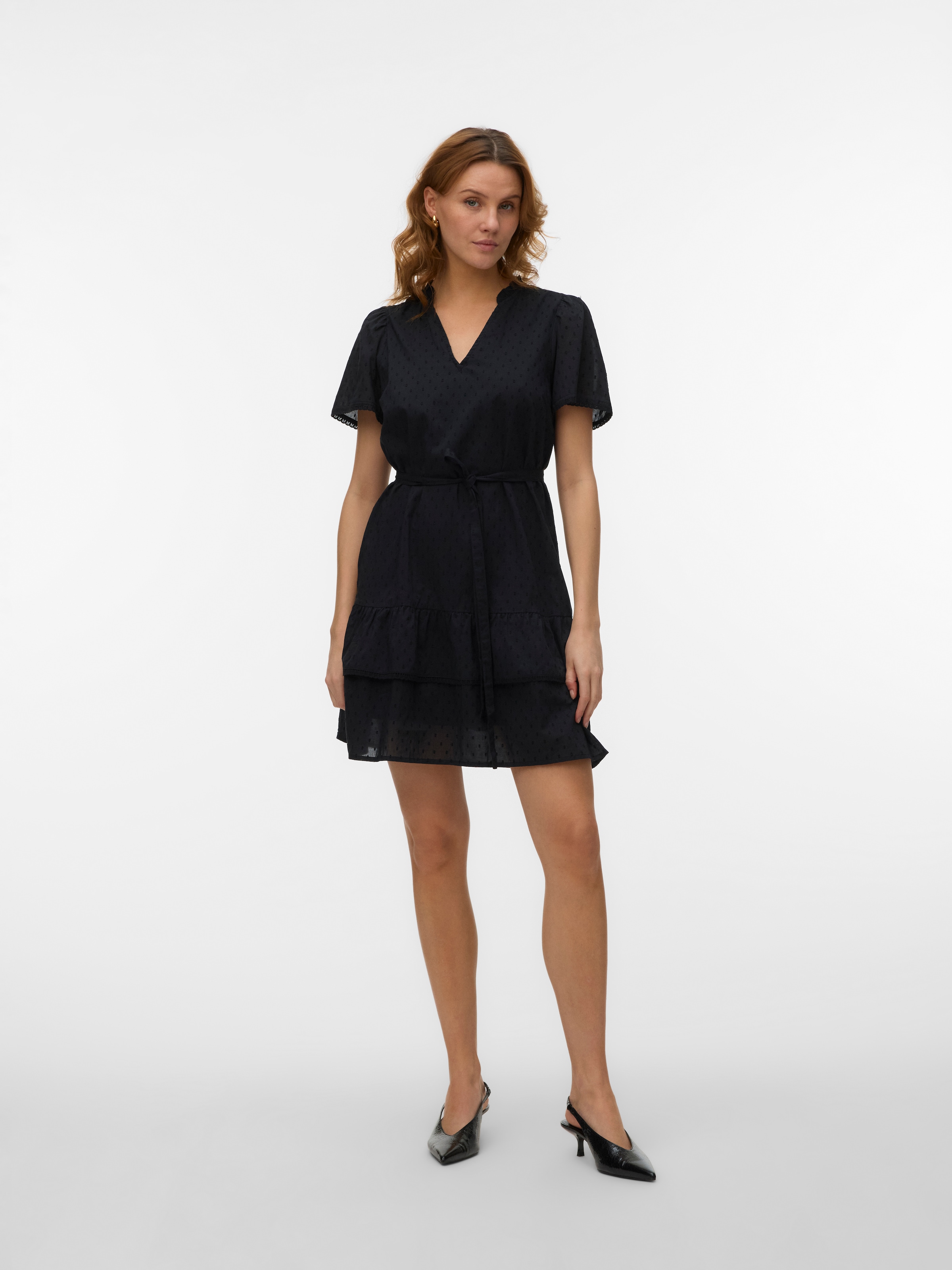 Vero Moda Minikleid »VMTRINE SS SHORT LACE DRESS WVN NOOS« Baumwolle