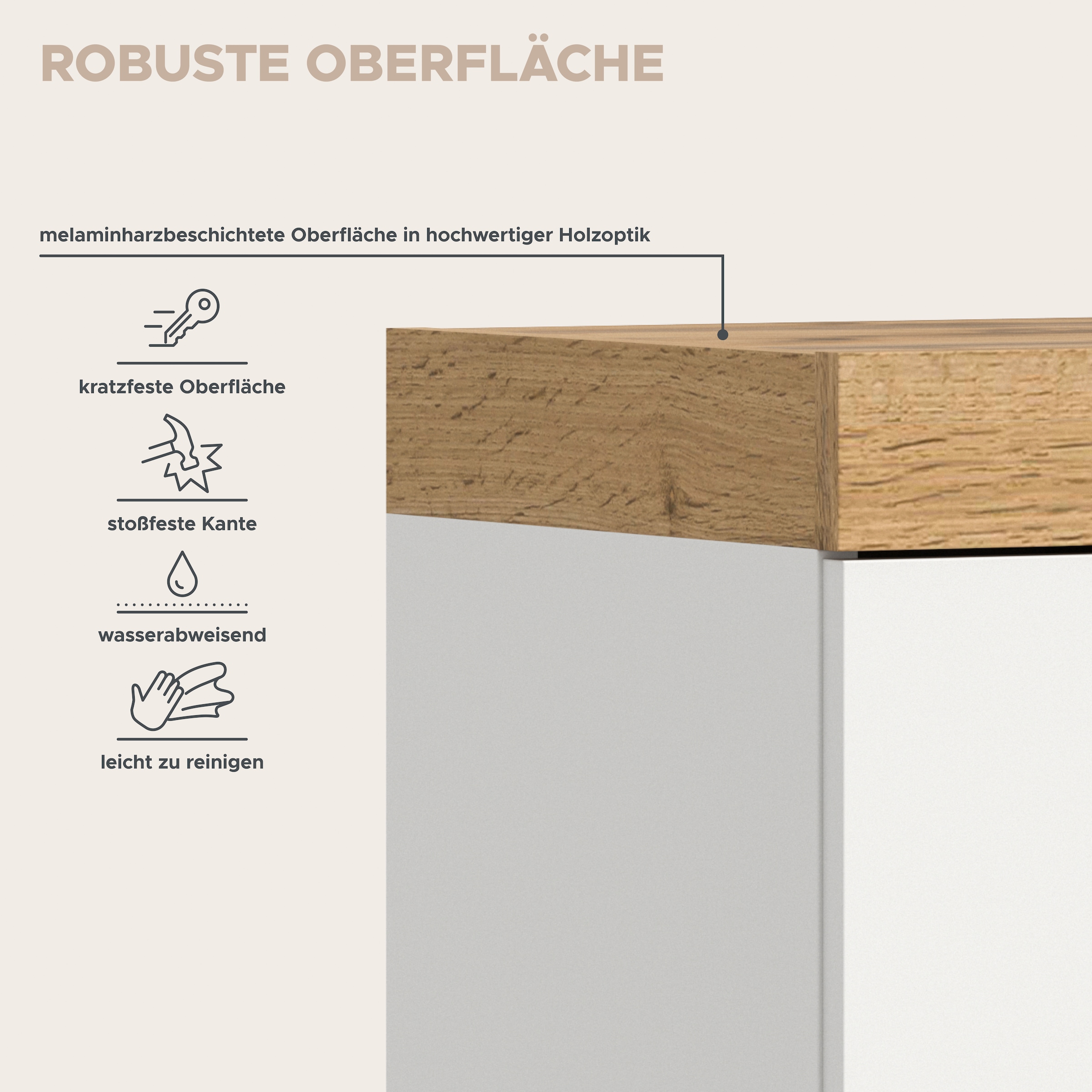 GOODproduct Secrétaire »MAMBO, Höhe 122cm, Home-Office-Schreibtisch, PC-Schrank« 2 Türen, 1Klappe, 7 Fächer, 1 Schubkasten, 3 höhenverstellbare Böden,  Multifunktional mit viel Stauraum, klappbare Tischfläche