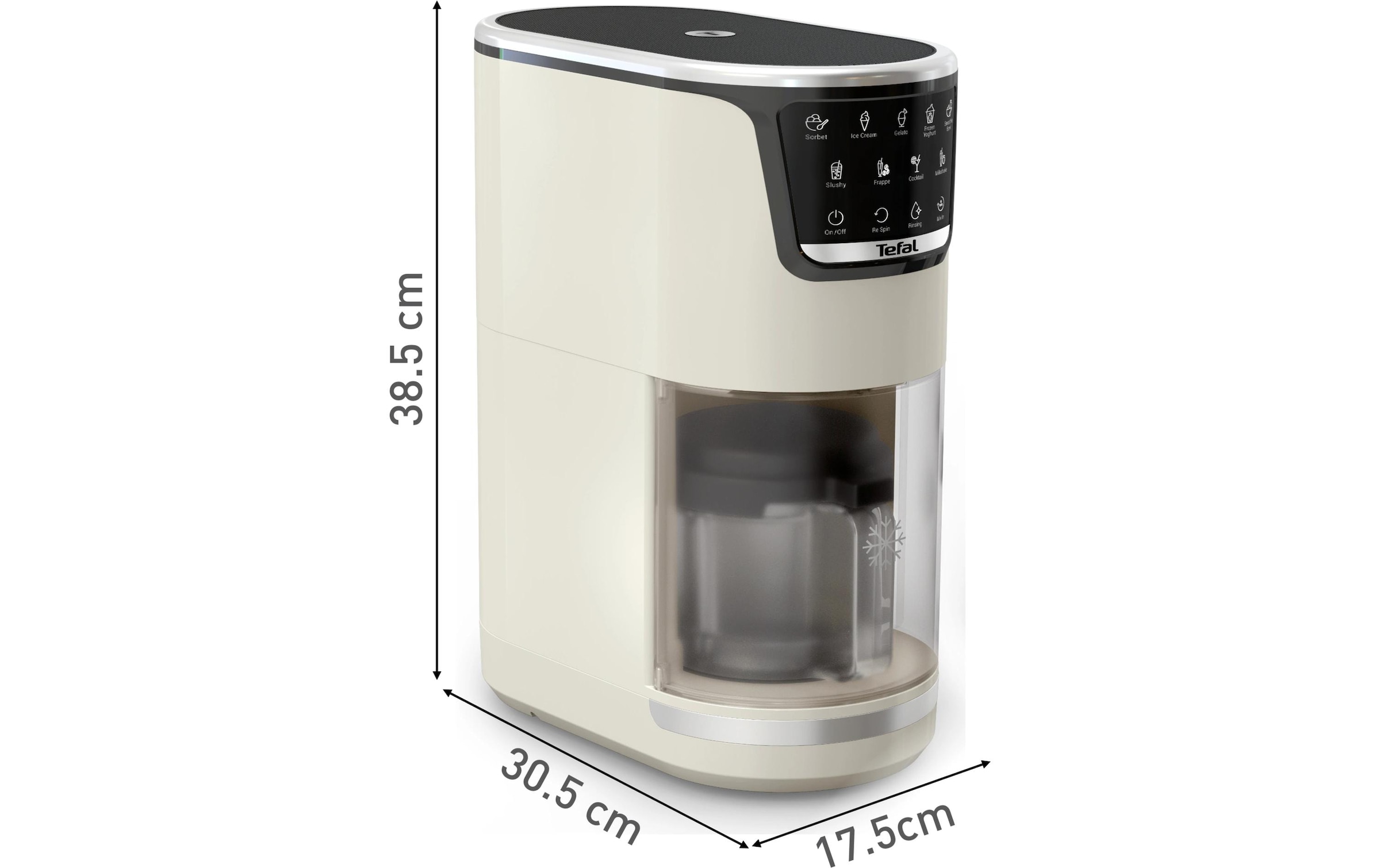 Tefal Eismaschine »Dolci« 1,4 l 600 W 10 Programme, automatisches Reinigungsprogramm, digitales Rezeptbuch