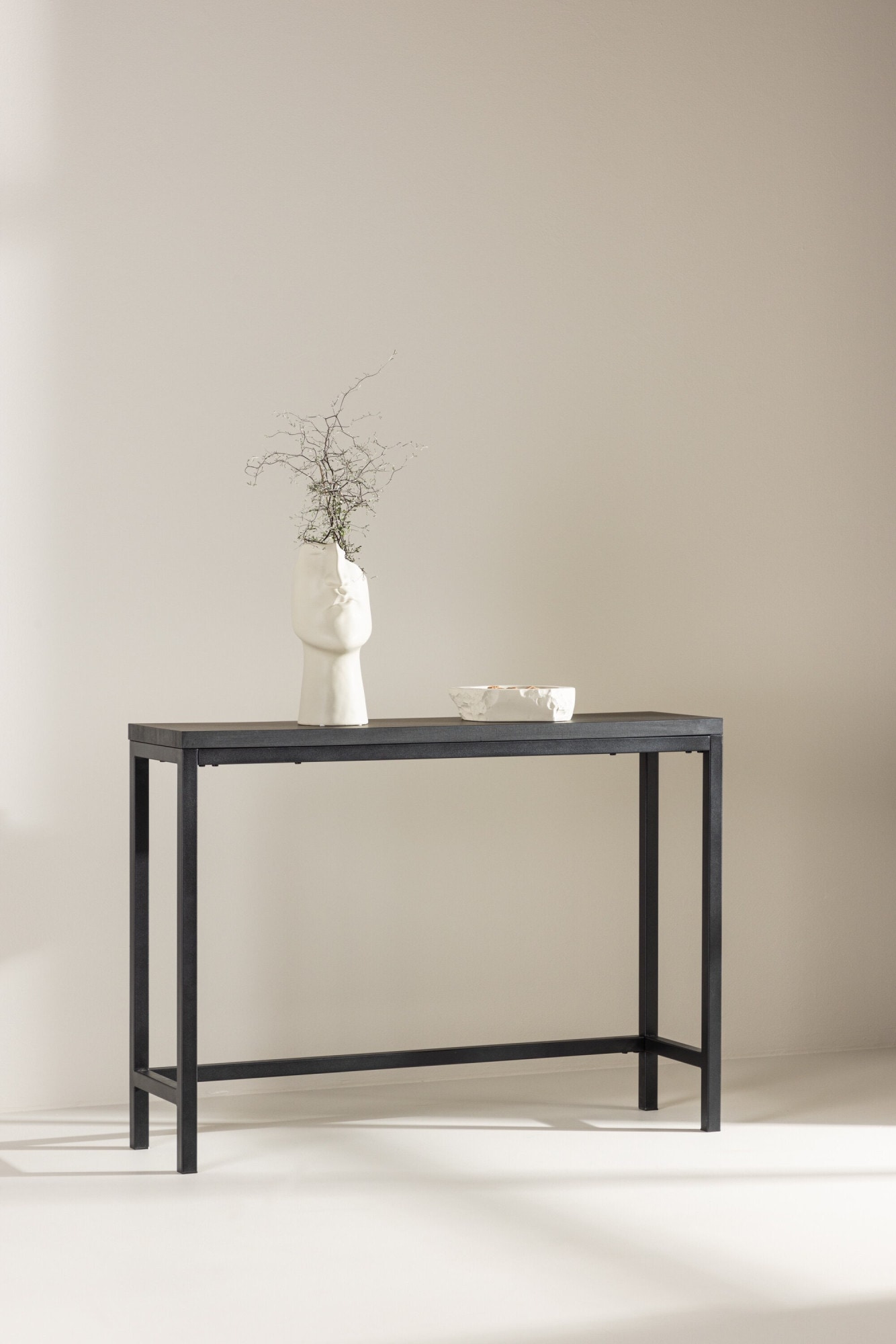 Image of Venture Home Beistelltisch "Rise, rechteckiger Beistelltisch in elegantem Schwarz, 110 × 30 cm" Ablagetisch minimalistisch, Metallgestell, pflegeleicht