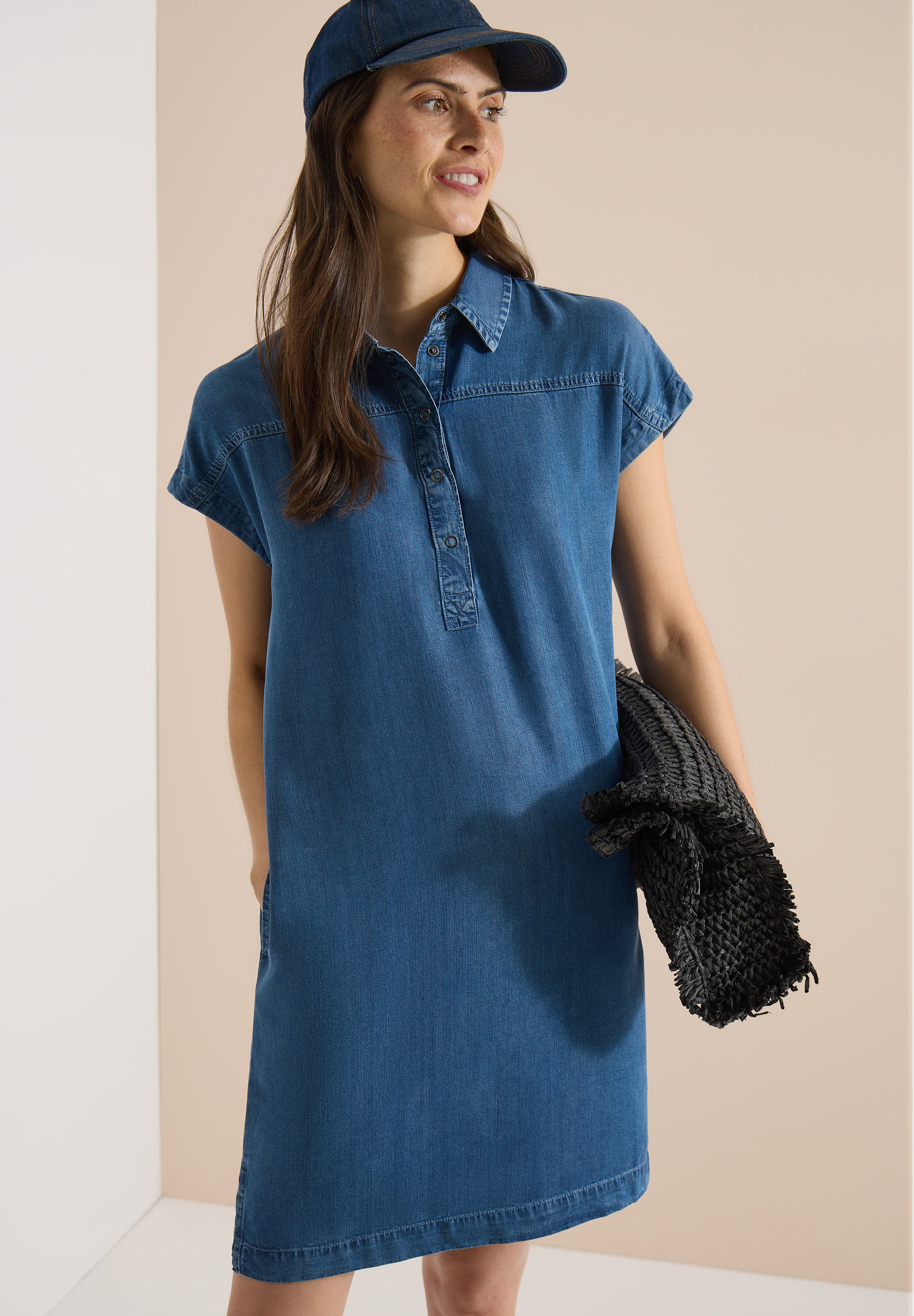 Cecil Robe en jean Poches pour les mains robe d'été longueur genoux style denim