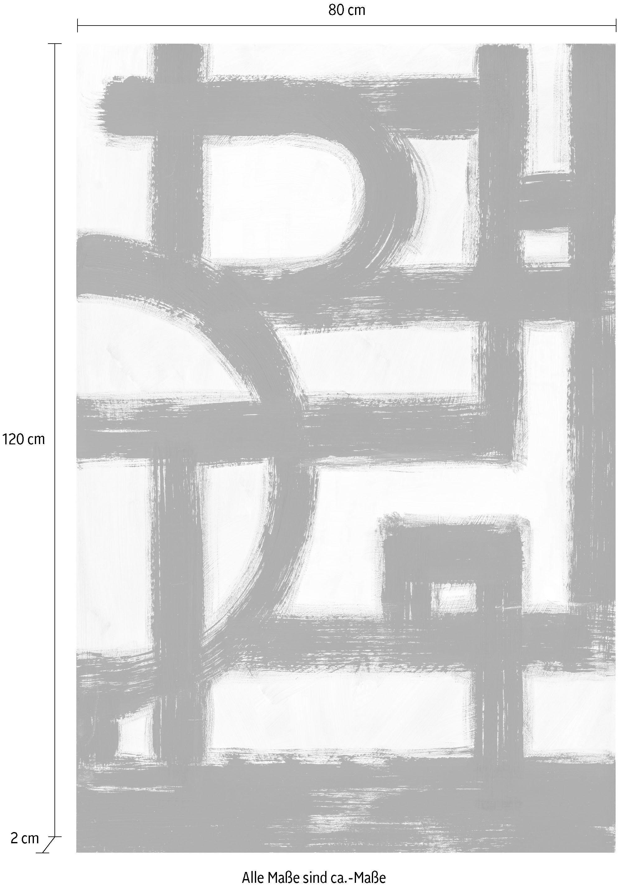 GOODproduct Leinwandbild »Abstrakte Kunst« Abstrakte | Kunst | Modern | Schwarz-Weiss Premium-Leinwandstoff, Handarbeit aus Deutschland, 120x80cm